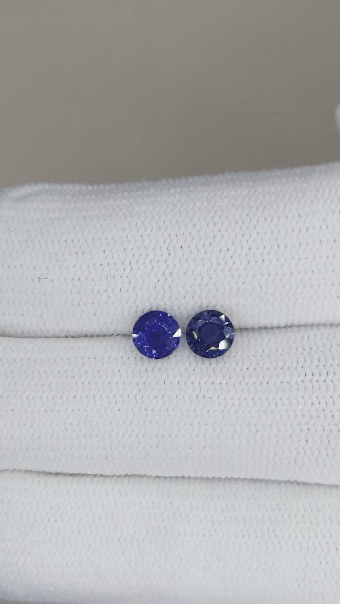 0.85 Ct.Tw.Total Carat Weight Blue Sapphire Pair from Ceylon (Sri Lanka) Size Video