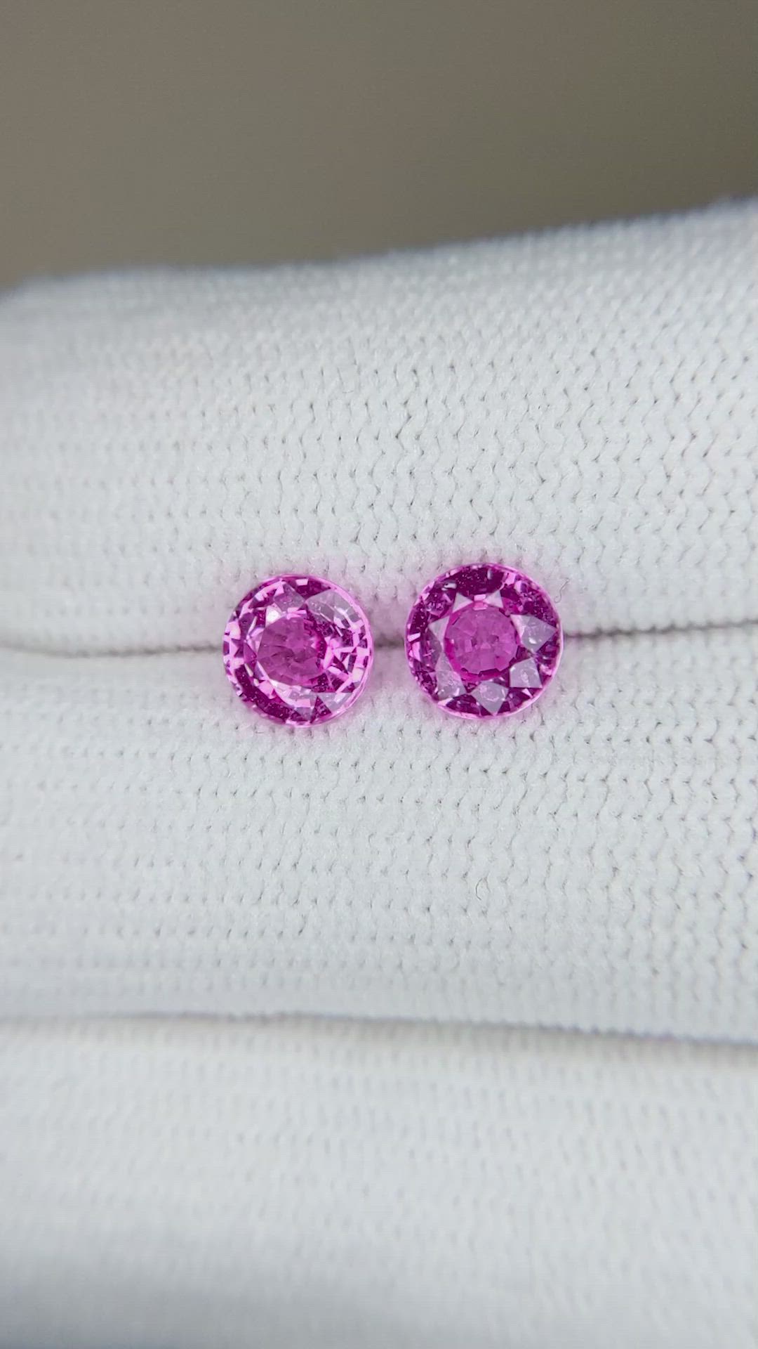 1.66&nbsp;Ct.Tw.Total Carat Weight Pink Sapphire Pair from Ceylon (Sri Lanka) Size Video