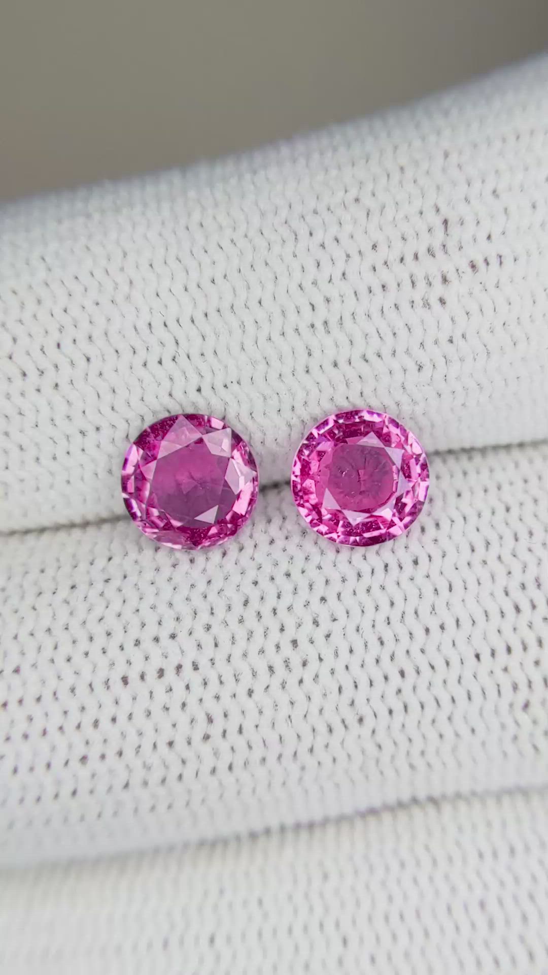 2.46 Ct.Tw.Total Carat Weight Pink Sapphire Pair from Ceylon (Sri Lanka) Size Video