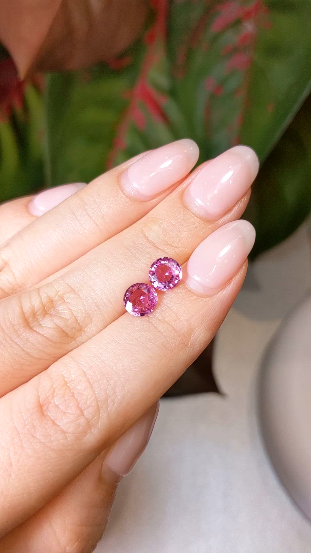 2.46 Ct.Tw.Total Carat Weight Pink Sapphire Pair from Ceylon (Sri Lanka) Size Video