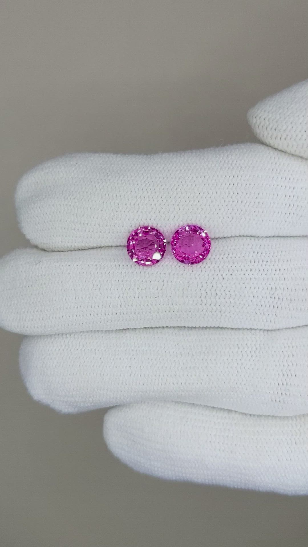 2.44 Ct.Tw.Total Carat Weight Pink Sapphire Pair from Ceylon (Sri Lanka) Size Video