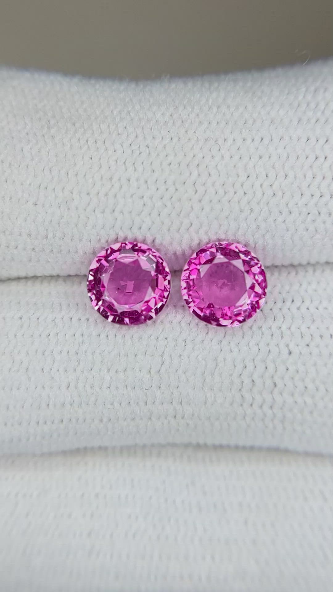 2.44 Ct.Tw.Total Carat Weight Pink Sapphire Pair from Ceylon (Sri Lanka) Size Video