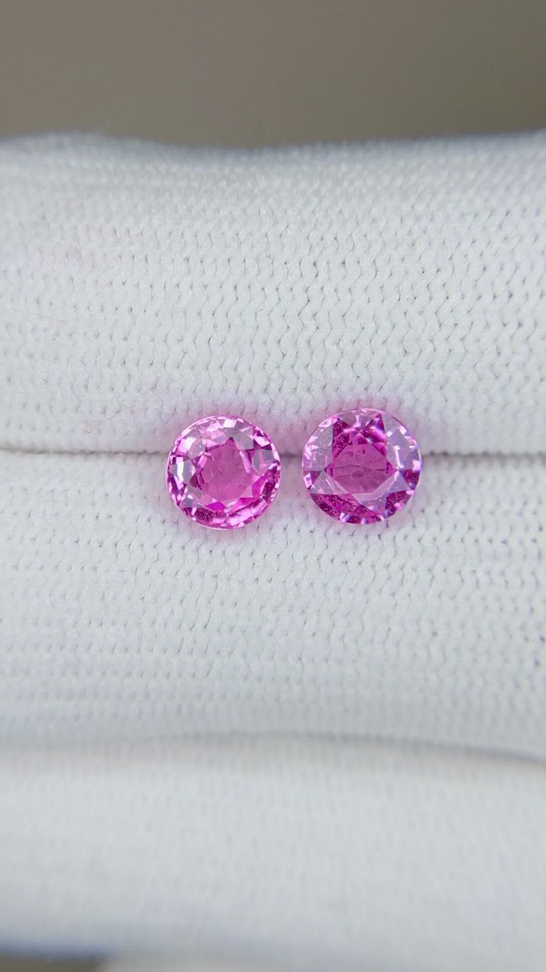 1.55 Ct.Tw.Total Carat Weight Pink Sapphire Pair from Ceylon (Sri Lanka) Size Video