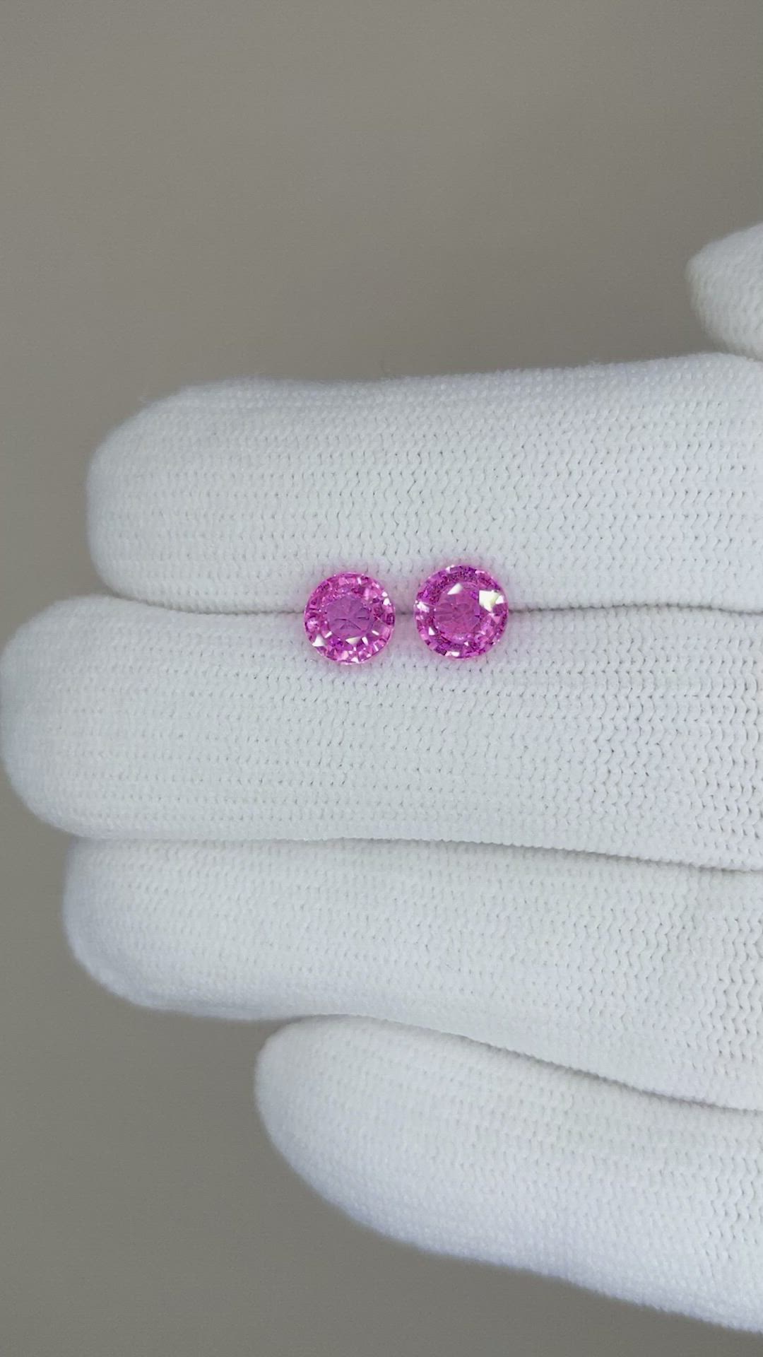 1.55 Ct.Tw.Total Carat Weight Pink Sapphire Pair from Ceylon (Sri Lanka) Size Video