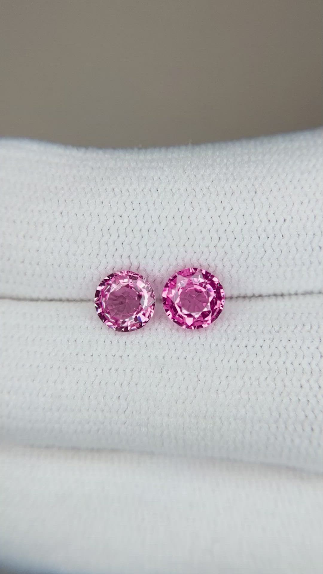 1.56 Ct.Tw.Total Carat Weight Pink Sapphire Pair from Ceylon (Sri Lanka) Size Video