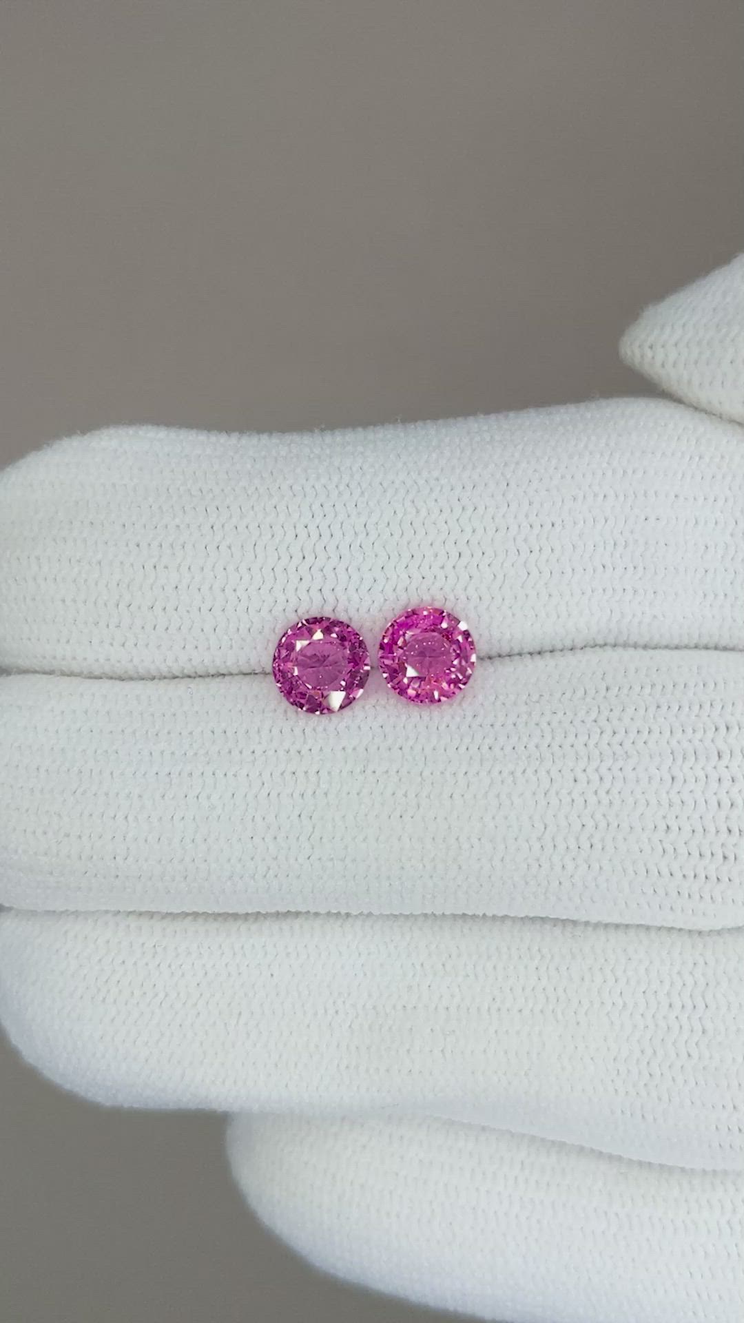 1.56 Ct.Tw.Total Carat Weight Pink Sapphire Pair from Ceylon (Sri Lanka) Size Video
