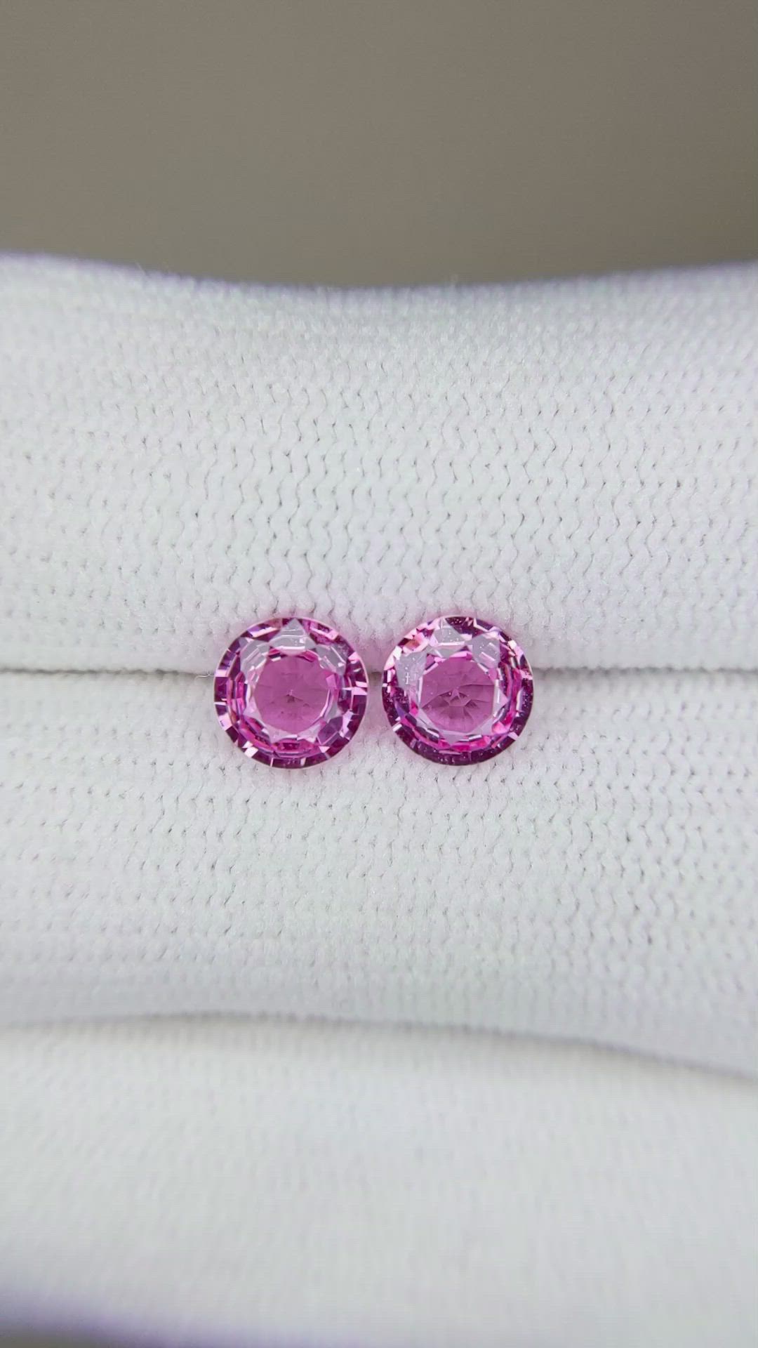 1.68 Ct.Tw.Total Carat Weight Pink Sapphire Pair from Ceylon (Sri Lanka) Size Video