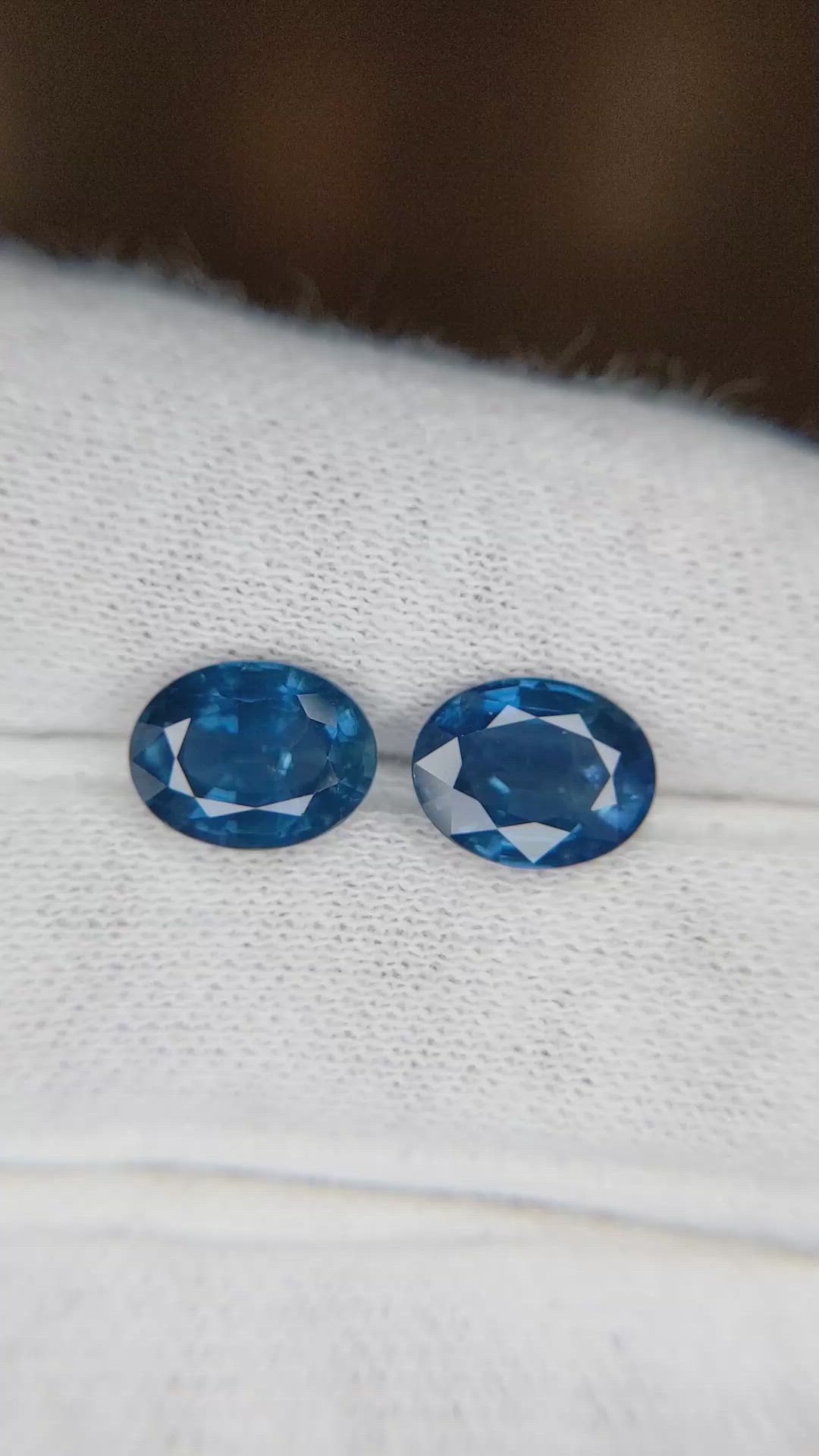 4.27 Ct.Tw.Total Carat Weight Blue Sapphire Pair from Ceylon (Sri Lanka) Size Video