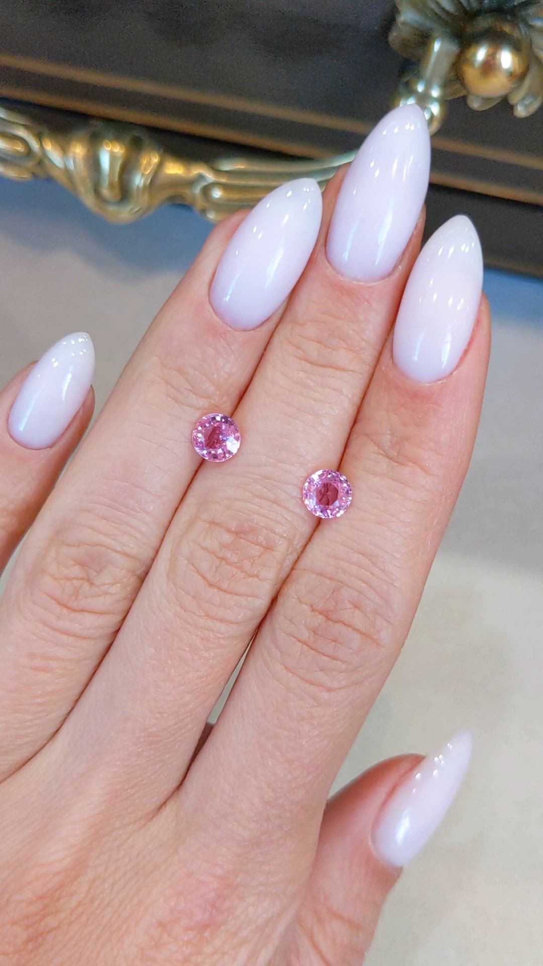 1.59&nbsp;Ct.Tw.Total Carat Weight Pink Sapphire Pair from Ceylon (Sri Lanka) Size Video