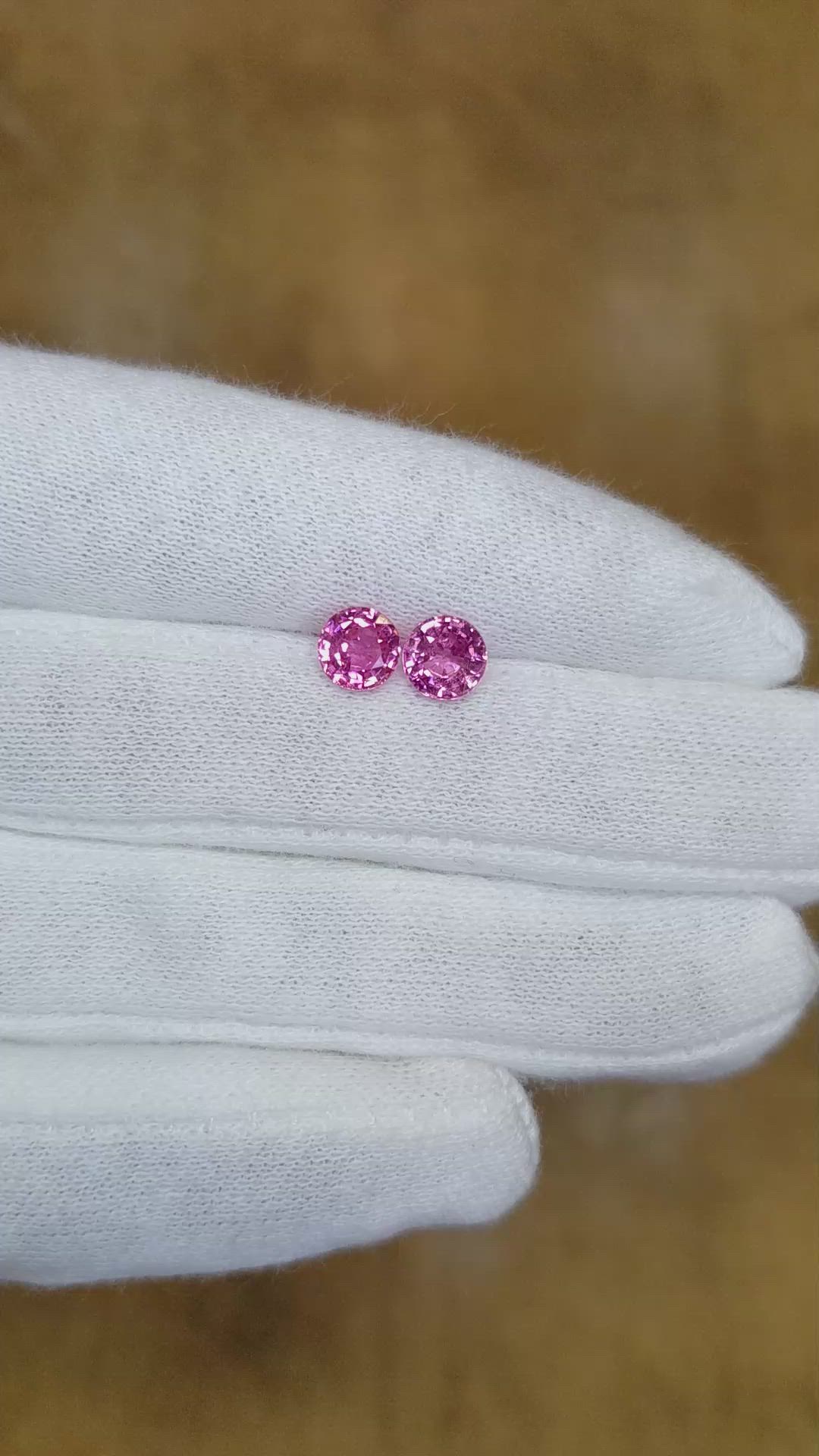 1.84 Ct.Tw.Total Carat Weight Pink Sapphire Pair from Ceylon (Sri Lanka) Size Video