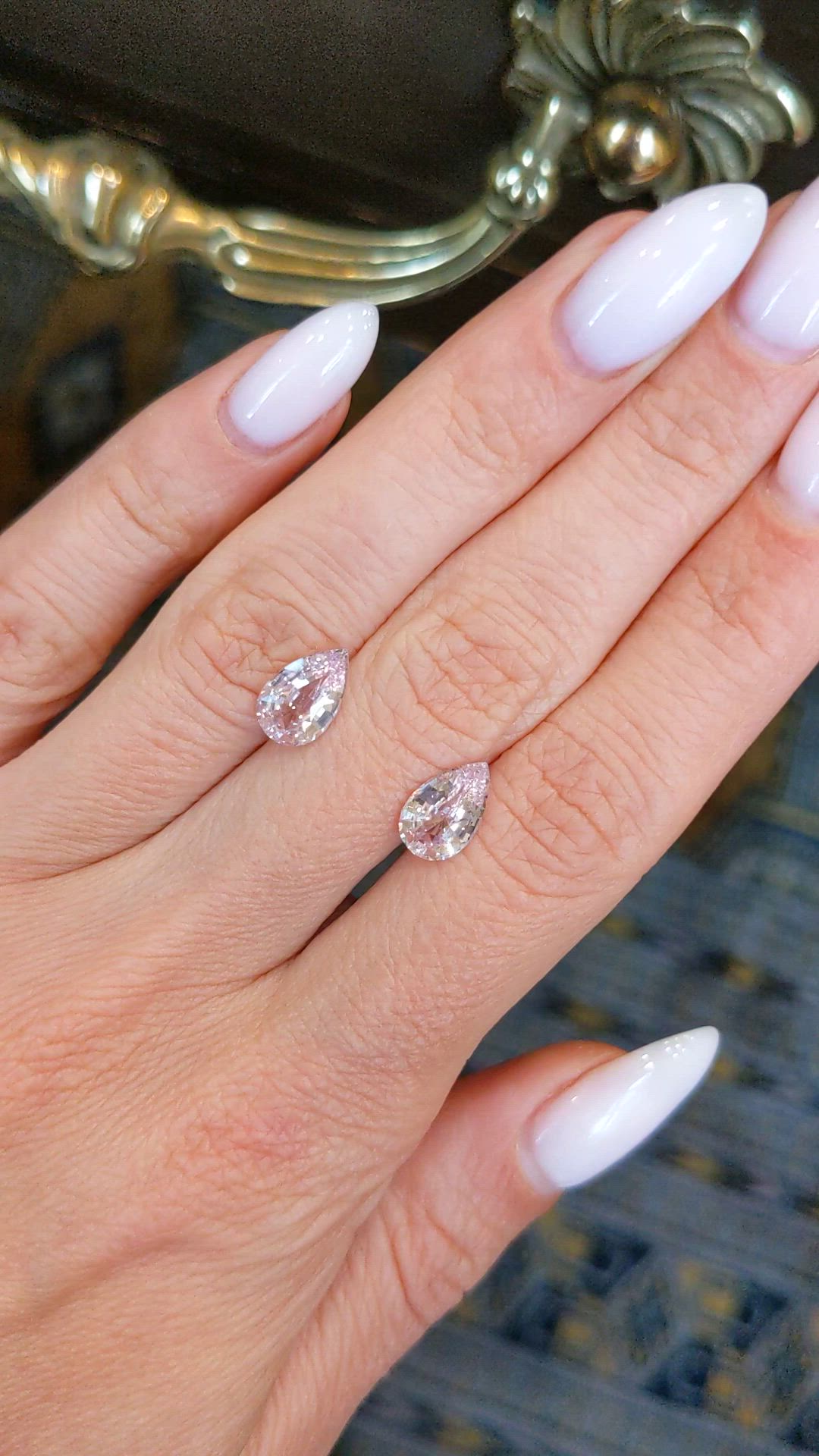 3.59 Ct.Tw.Total Carat Weight Pink Sapphire Pair from Ceylon (Sri Lanka) Size Video