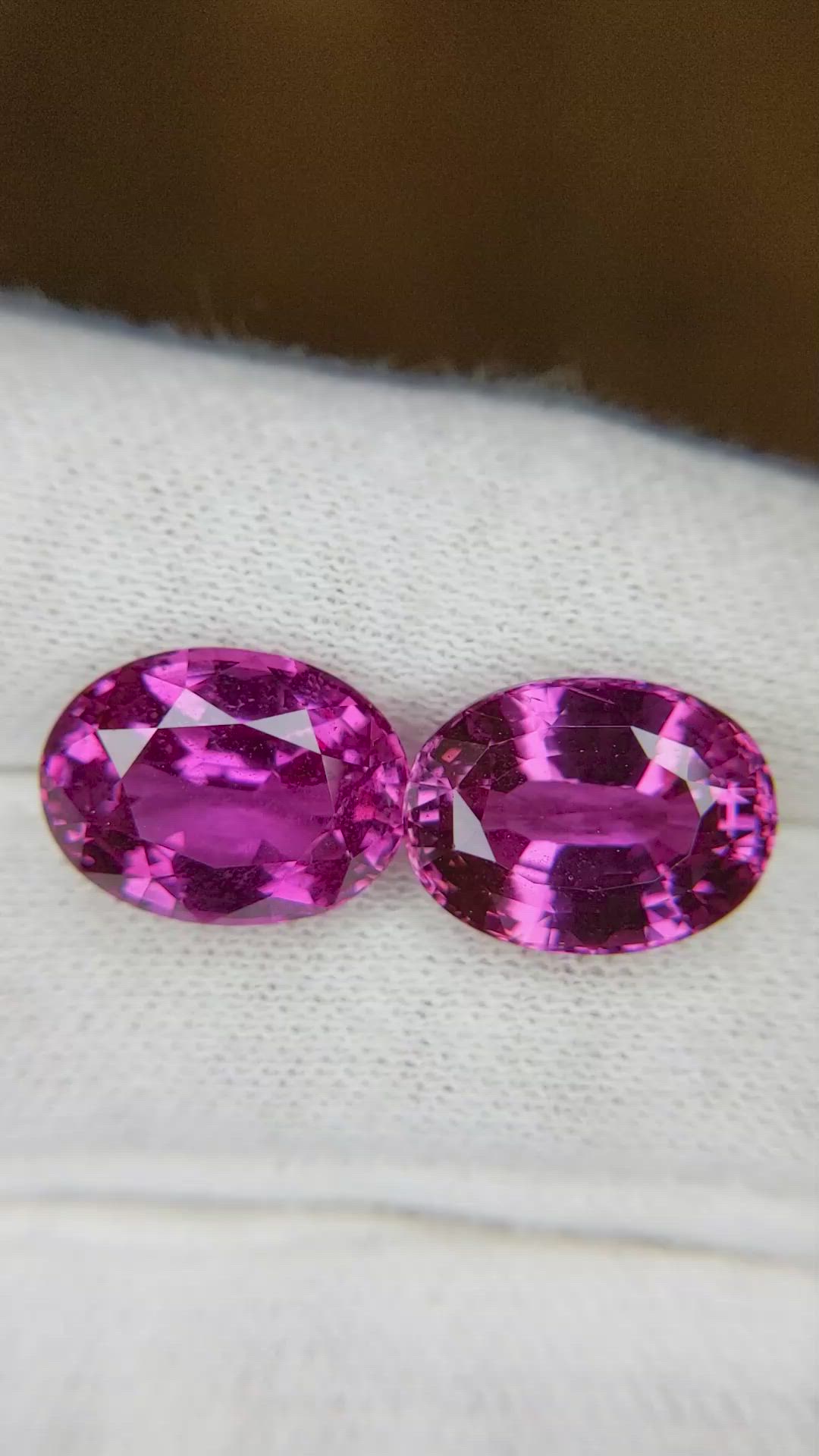 16.43&nbsp;Ct.Tw.Total Carat Weight Pink Sapphire Pair from Madagascar Size Video