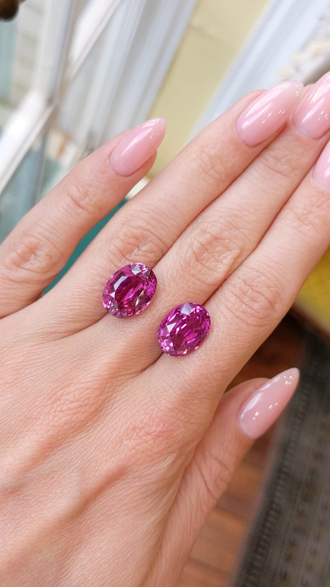 16.43&nbsp;Ct.Tw.Total Carat Weight Pink Sapphire Pair from Madagascar Size Video