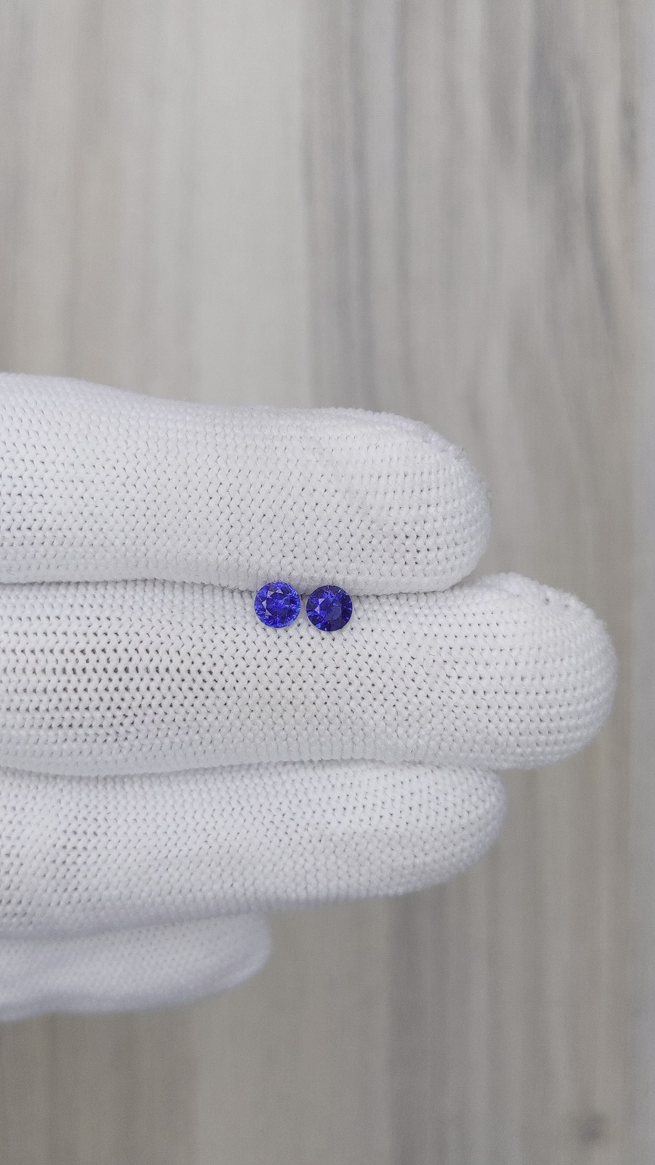 0.52 Ct.Tw.Total Carat Weight Blue Sapphire Pair from Ceylon (Sri Lanka) Size Video