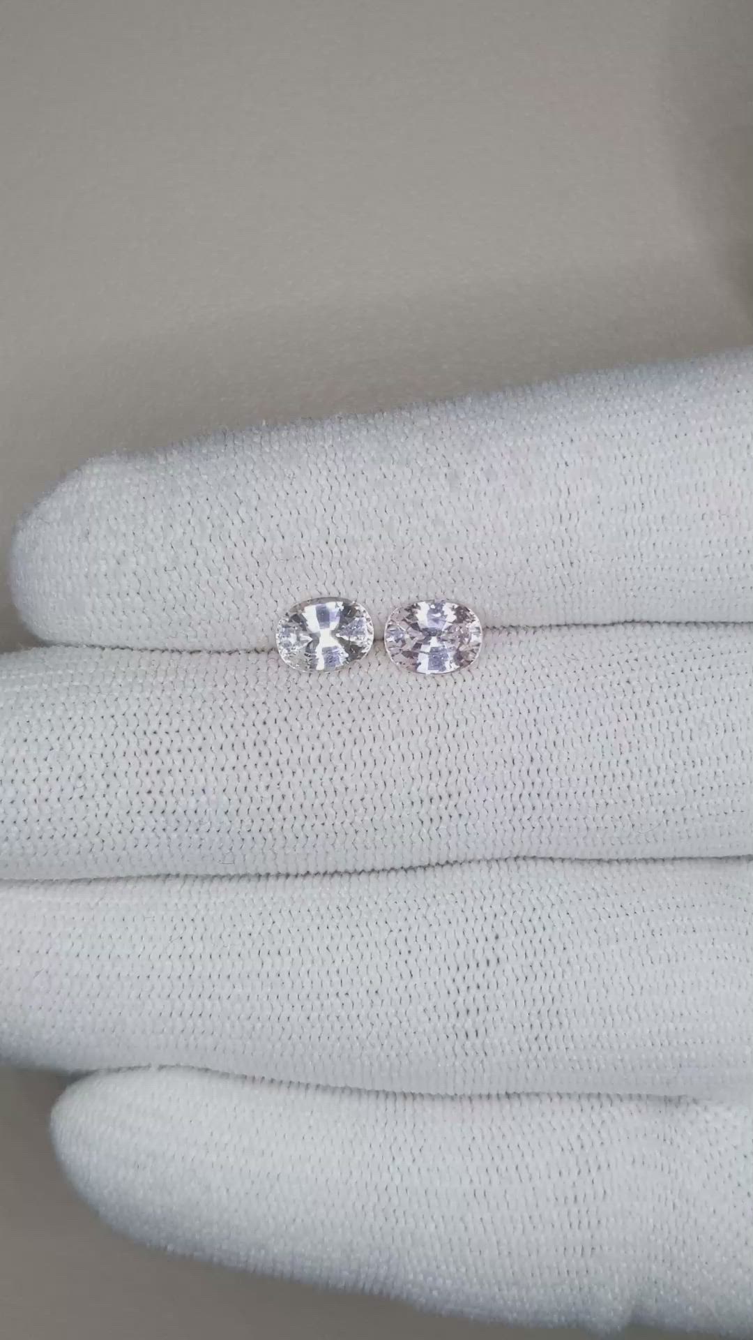 2.21 Ct.Tw.Total Carat Weight Green Sapphire Pair from Ceylon (Sri Lanka) Size Video