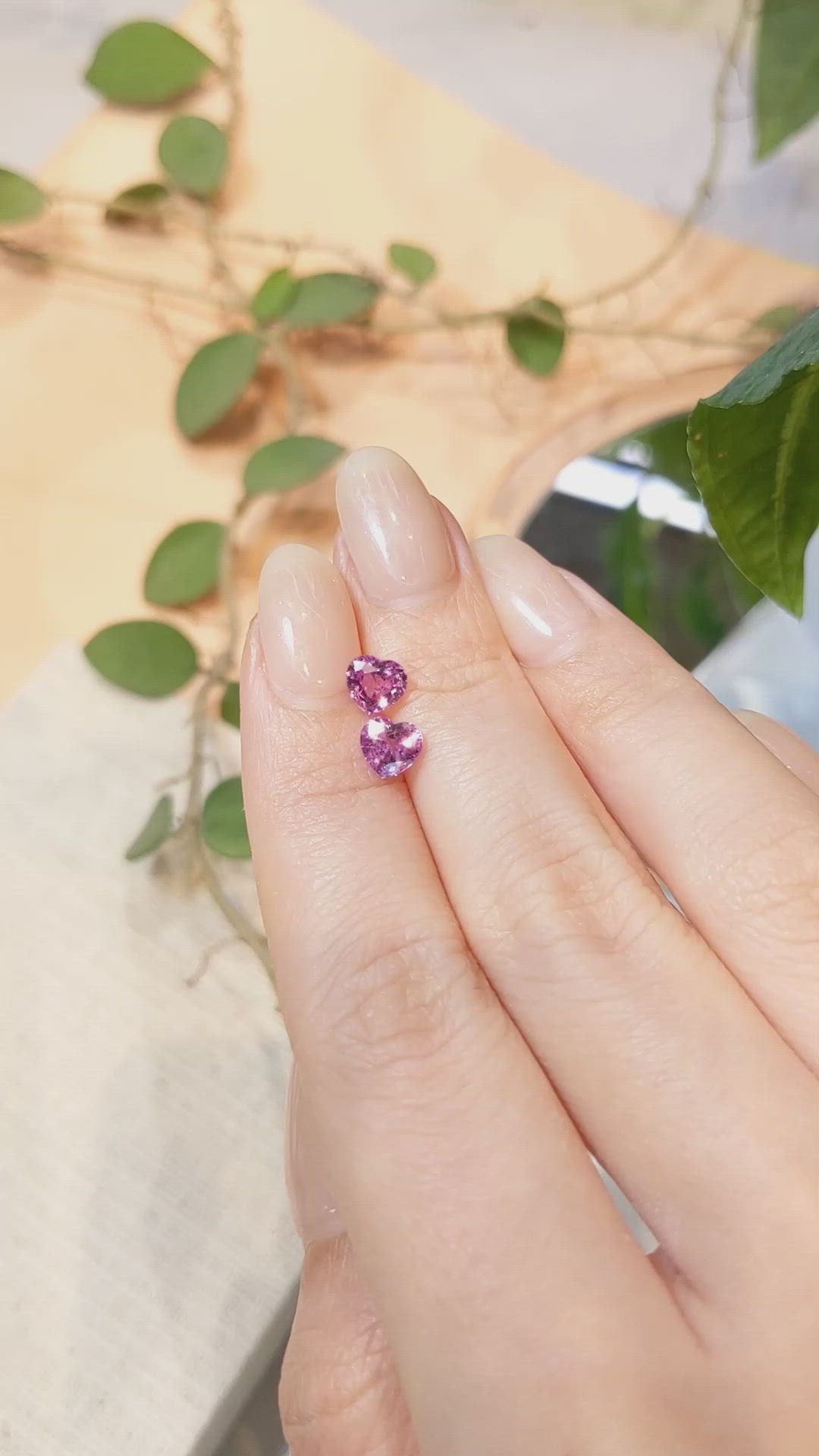 1.97&nbsp;Ct.Tw.Total Carat Weight Pink Sapphire Pair from Ceylon (Sri Lanka) Size Video