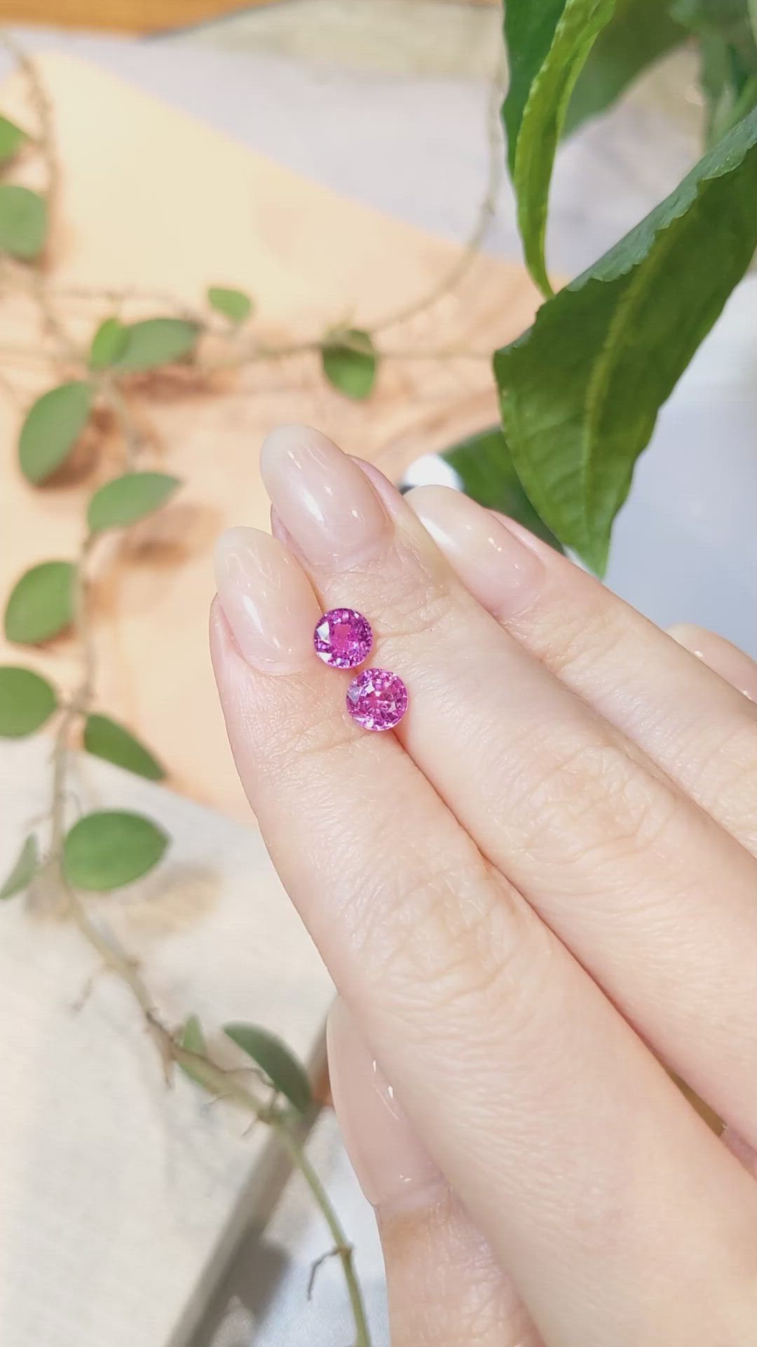 2.04&nbsp;Ct.Tw.Total Carat Weight Pink Sapphire Pair from Ceylon (Sri Lanka) Size Video