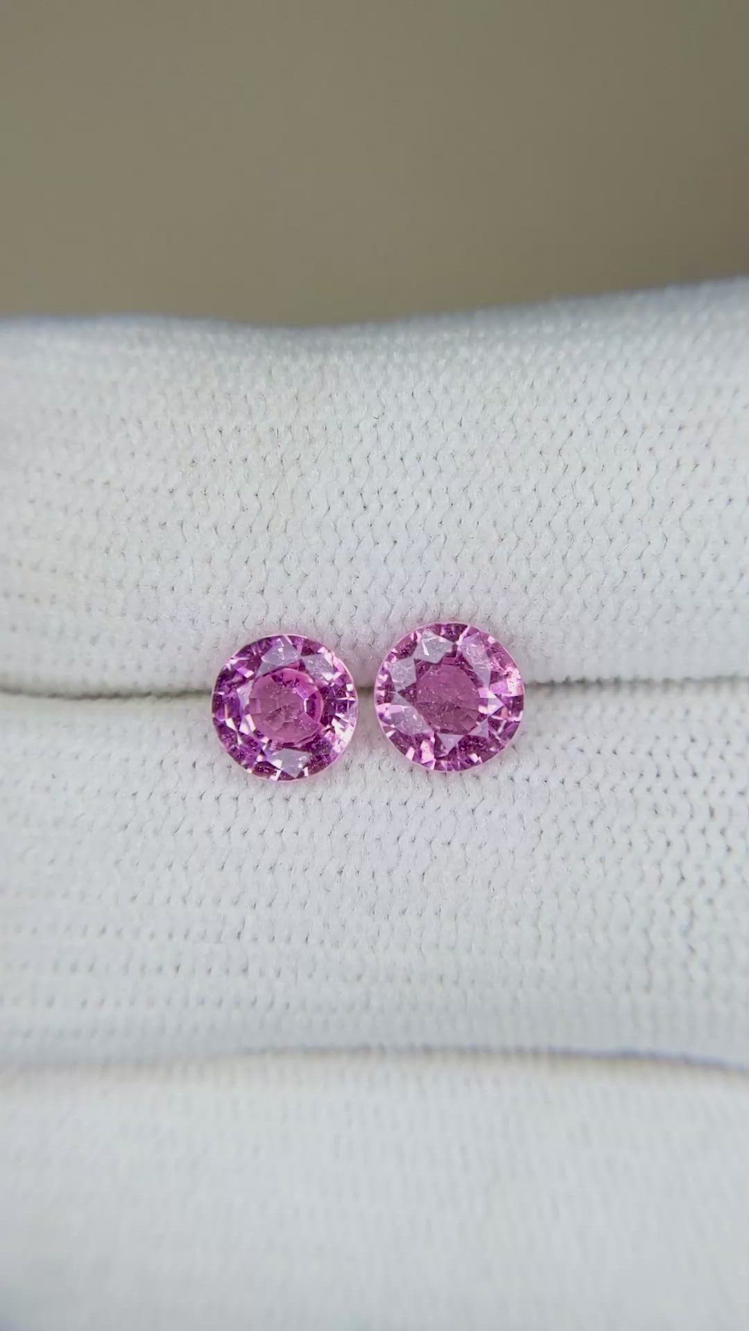 1.80&nbsp;Ct.Tw.Total Carat Weight Pink Sapphire Pair from Ceylon (Sri Lanka) Size Video