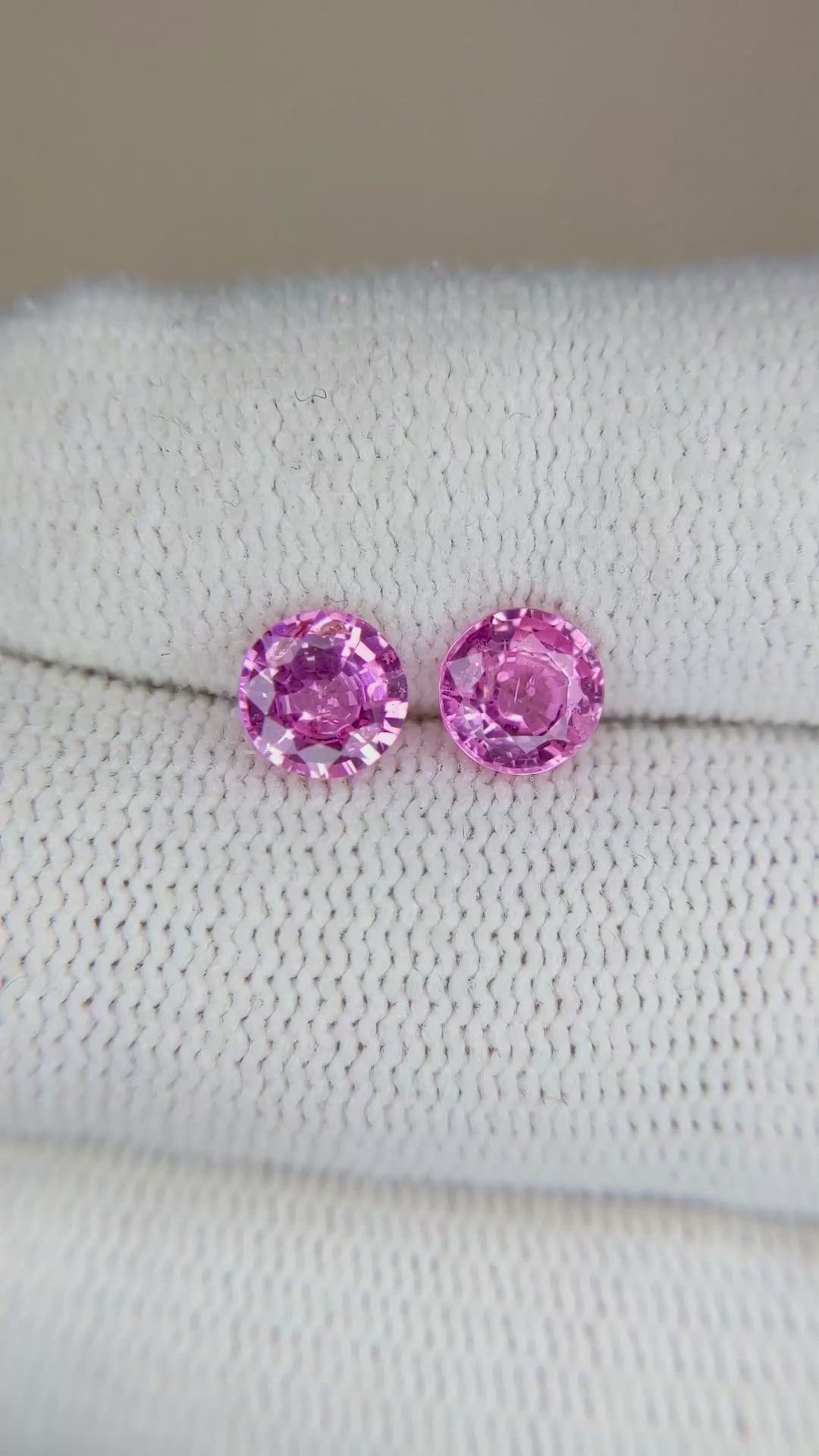 1.98&nbsp;Ct.Tw.Total Carat Weight Pink Sapphire Pair from Ceylon (Sri Lanka) Size Video