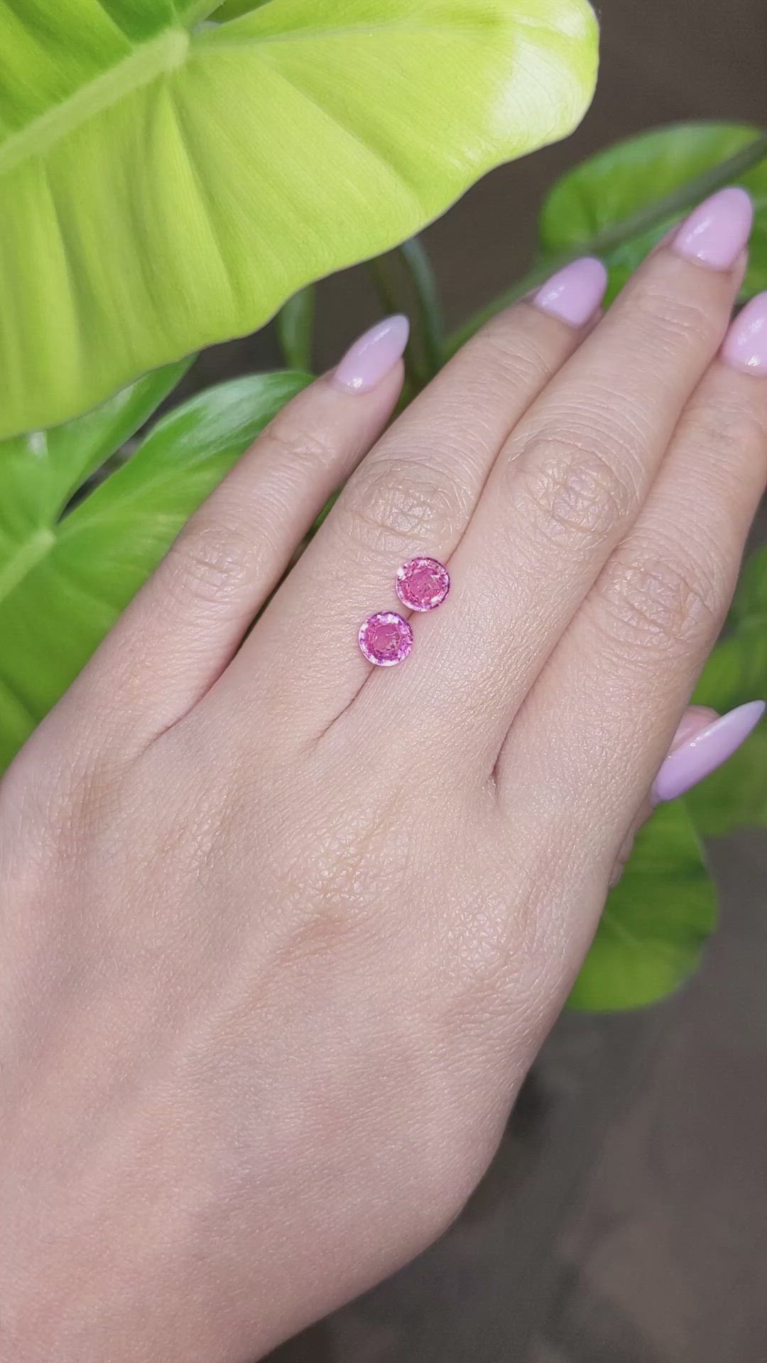 1.94 Ct.Tw.Total Carat Weight Pink Sapphire Pair from Ceylon (Sri Lanka) Size Video