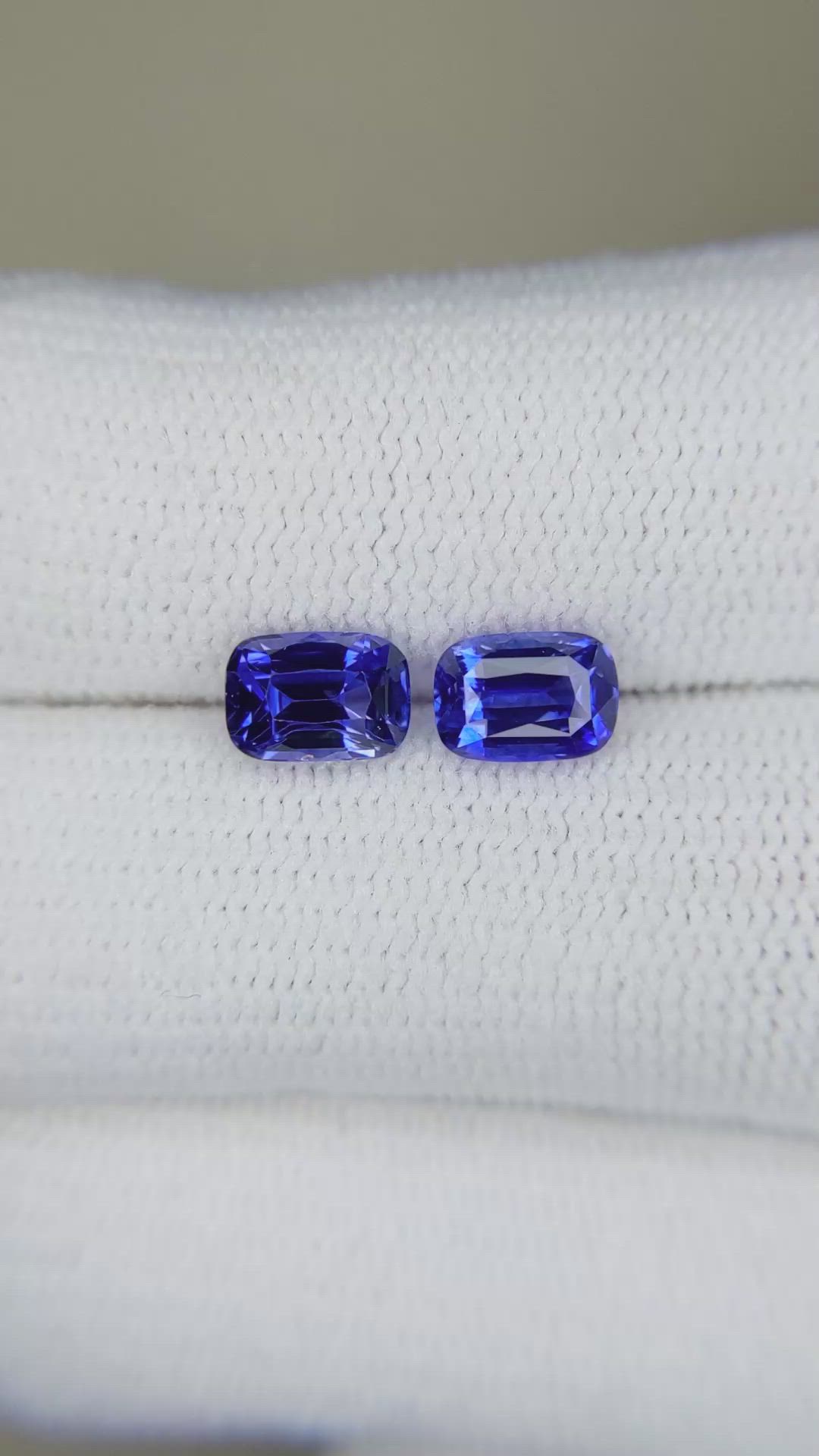 2.02 Ct.Tw.Total Carat Weight Blue Sapphire Pair from Ceylon (Sri Lanka) Size Video