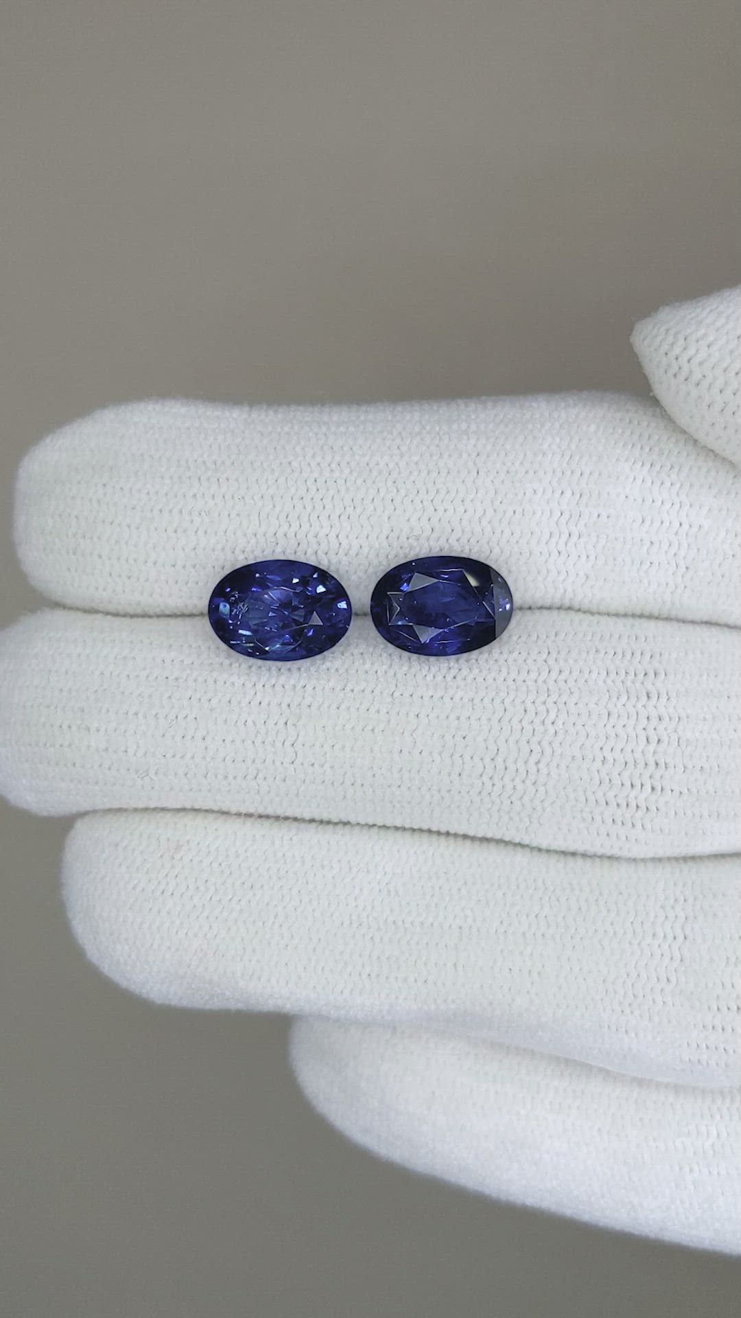 5.80 Ct.Tw.Total Carat Weight Blue Sapphire Pair from Ceylon (Sri Lanka) Size Video