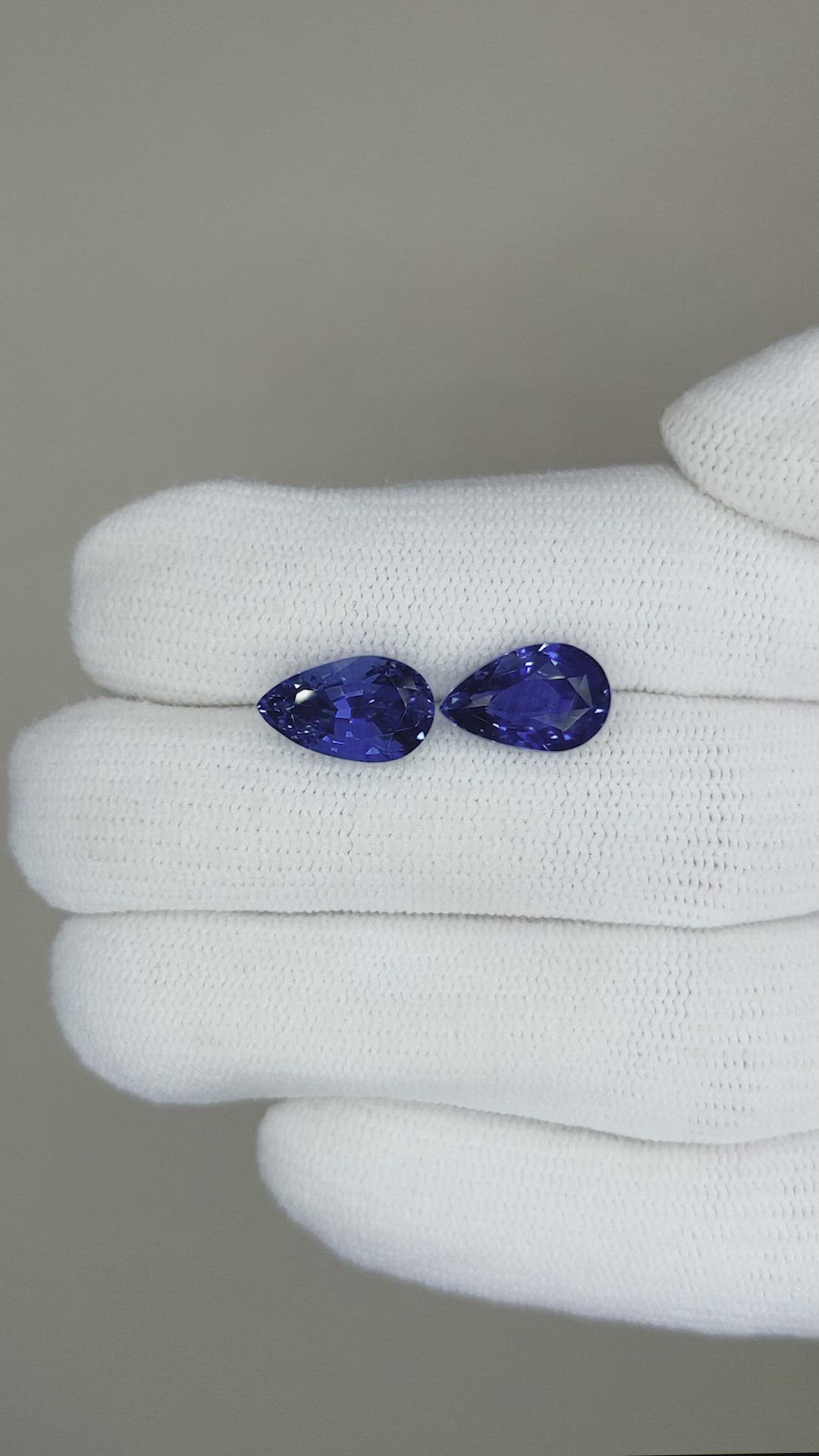 6.44 Ct.Tw.Total Carat Weight Blue Sapphire Pair from Ceylon (Sri Lanka) Size Video