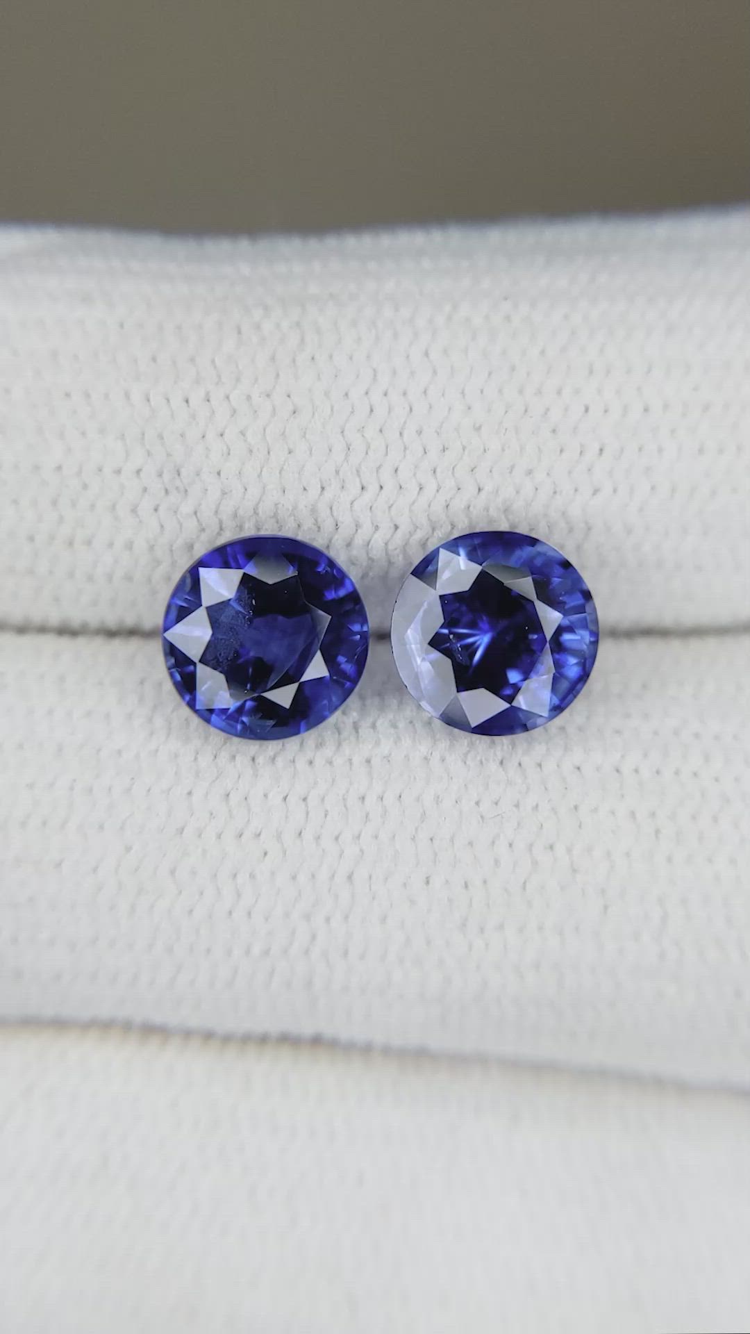 3.29 Ct.Tw.Total Carat Weight Blue Sapphire Pair from Ceylon (Sri Lanka) Size Video