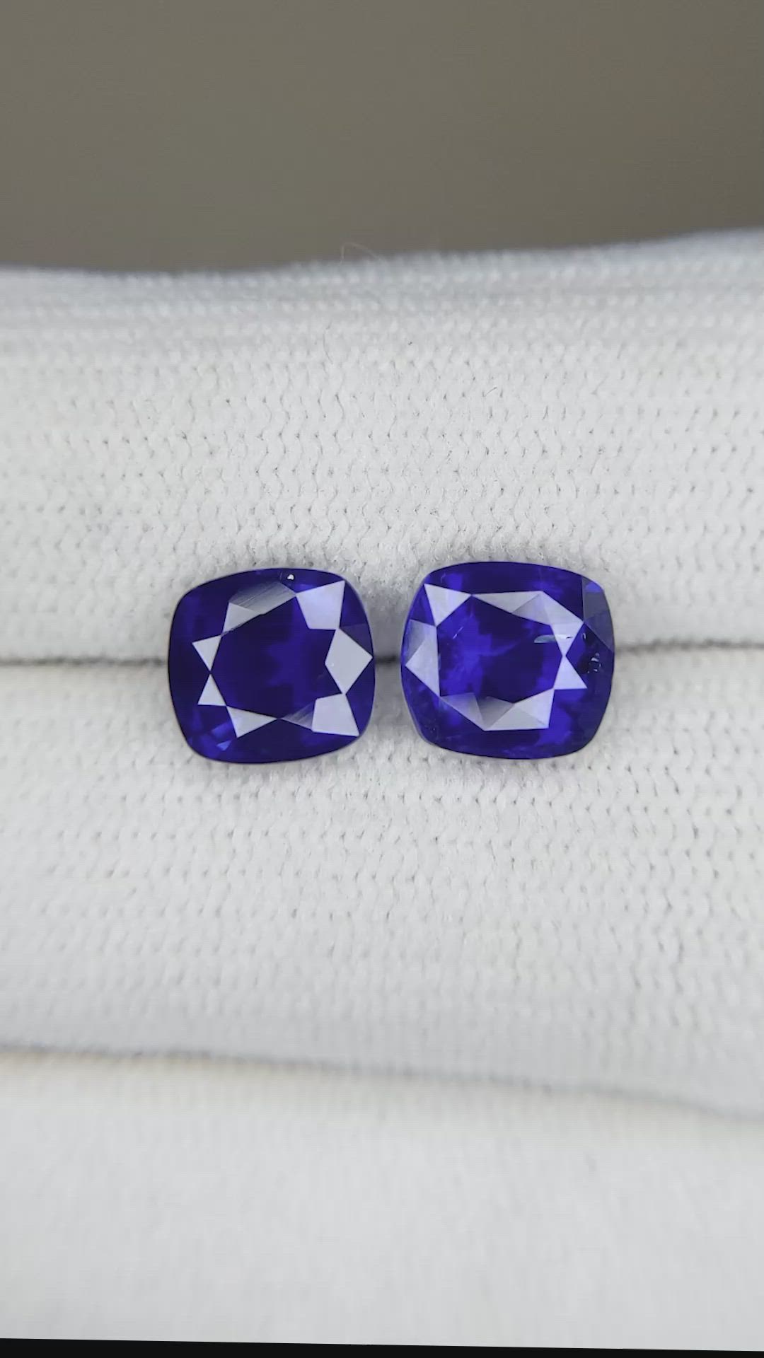 4.04 Ct.Tw.Total Carat Weight Blue Sapphire Pair from Ceylon (Sri Lanka) Size Video