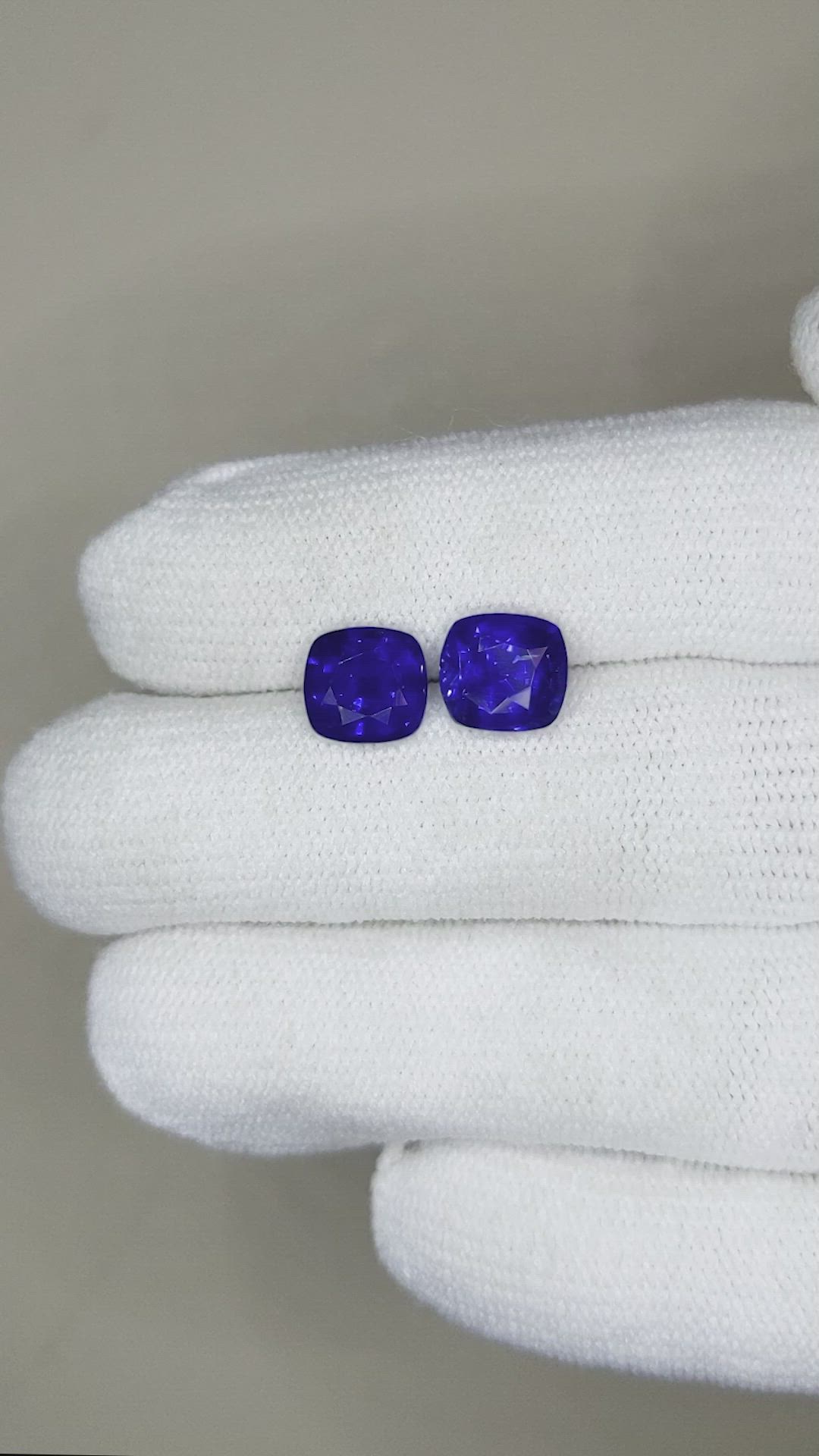 4.04 Ct.Tw.Total Carat Weight Blue Sapphire Pair from Ceylon (Sri Lanka) Size Video