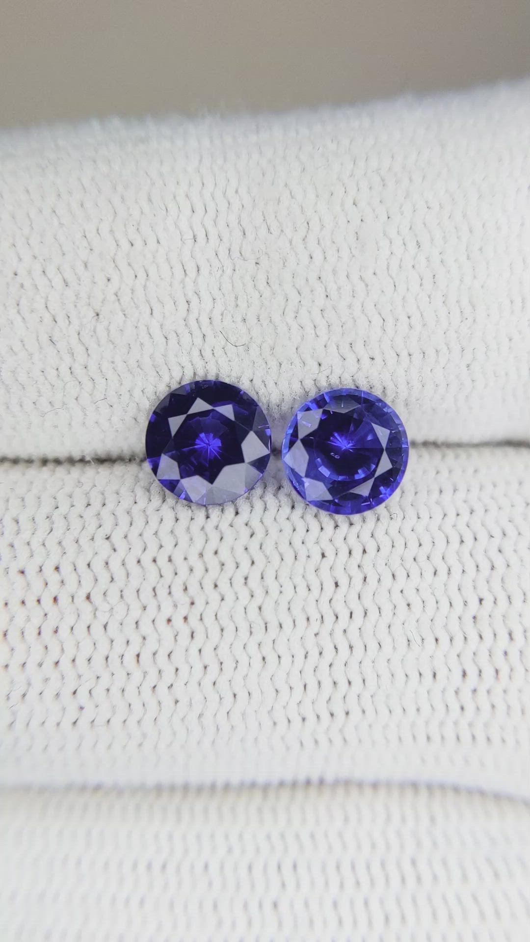 1.96 Ct.Tw.Total Carat Weight Blue Sapphire Pair from Ceylon (Sri Lanka) Size Video