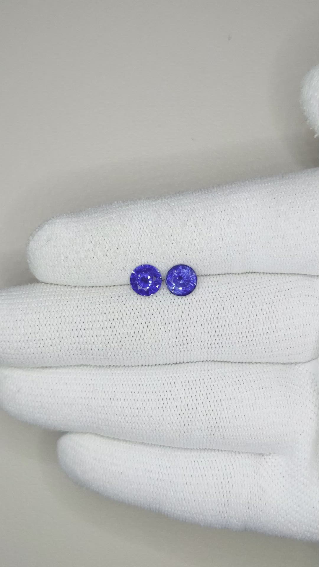 1.96 Ct.Tw.Total Carat Weight Blue Sapphire Pair from Ceylon (Sri Lanka) Size Video