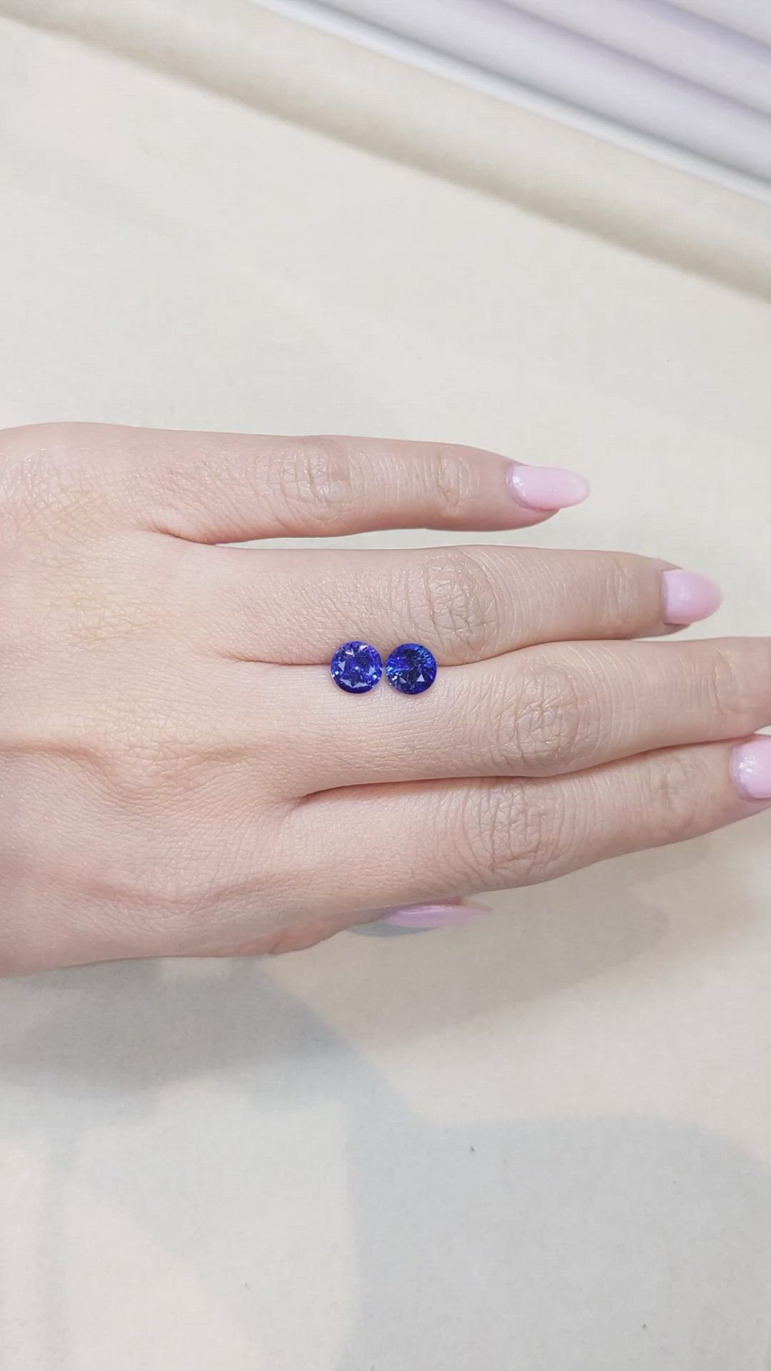 2.86 Ct.Tw.Total Carat Weight Blue Sapphire Pair from Ceylon (Sri Lanka) Size Video