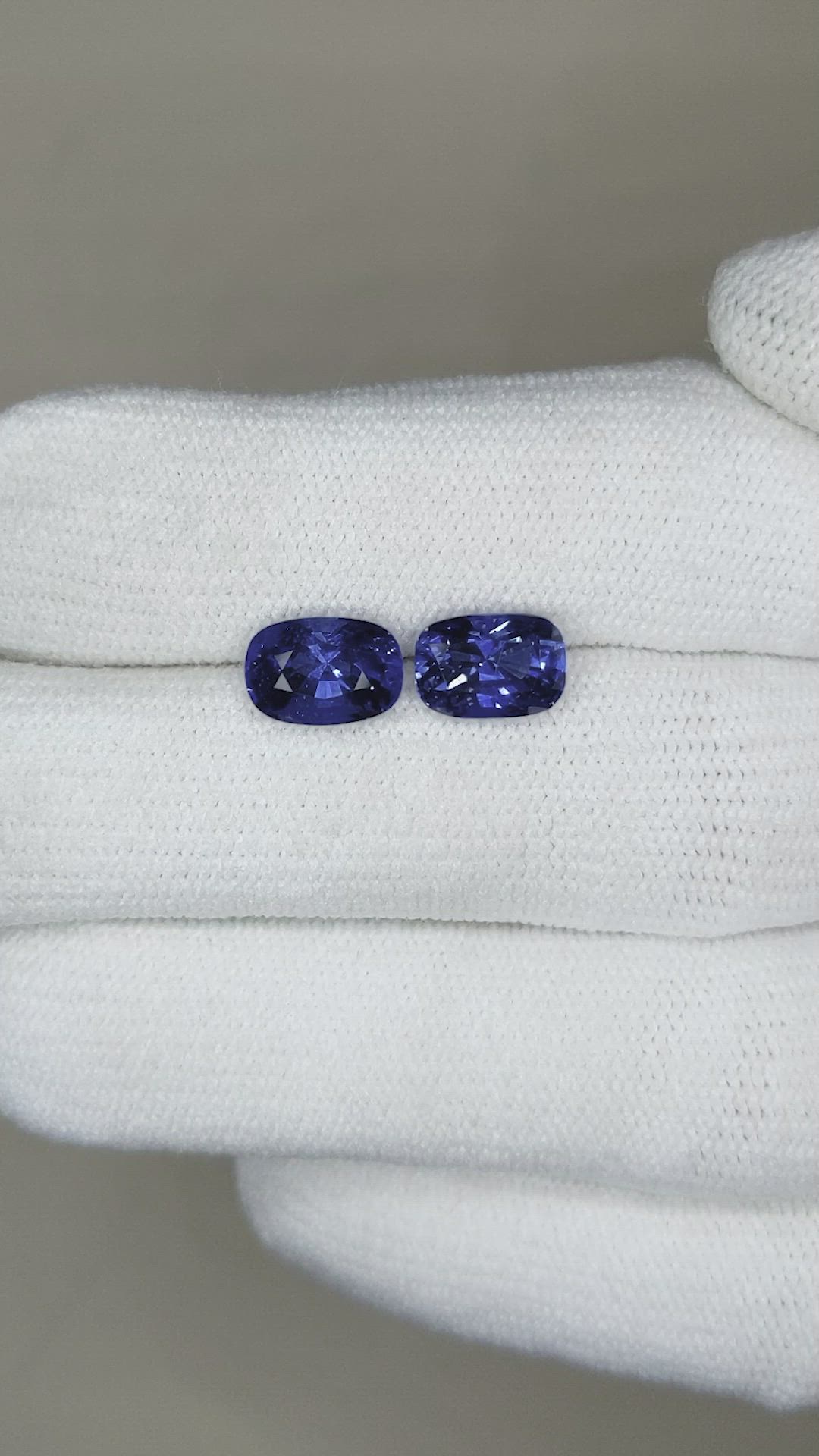 4.06 Ct.Tw.Total Carat Weight Blue Sapphire Pair from Ceylon (Sri Lanka) Size Video