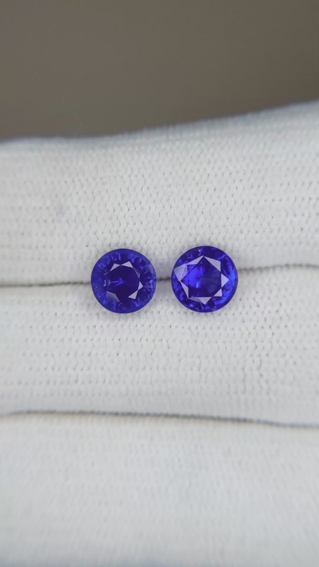 2.37 Ct.Tw.Total Carat Weight Blue Sapphire Pair from Ceylon (Sri Lanka) Size Video
