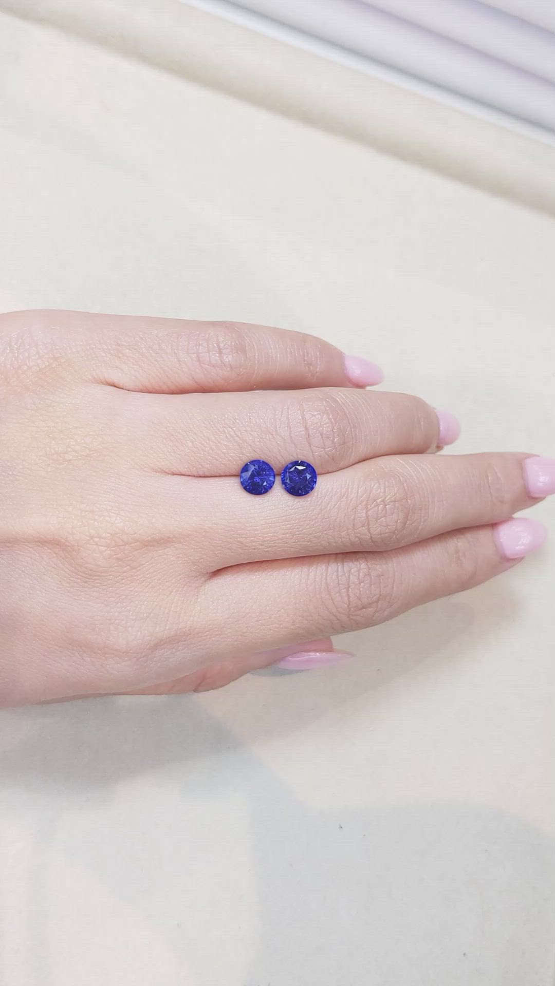2.37 Ct.Tw.Total Carat Weight Blue Sapphire Pair from Ceylon (Sri Lanka) Size Video