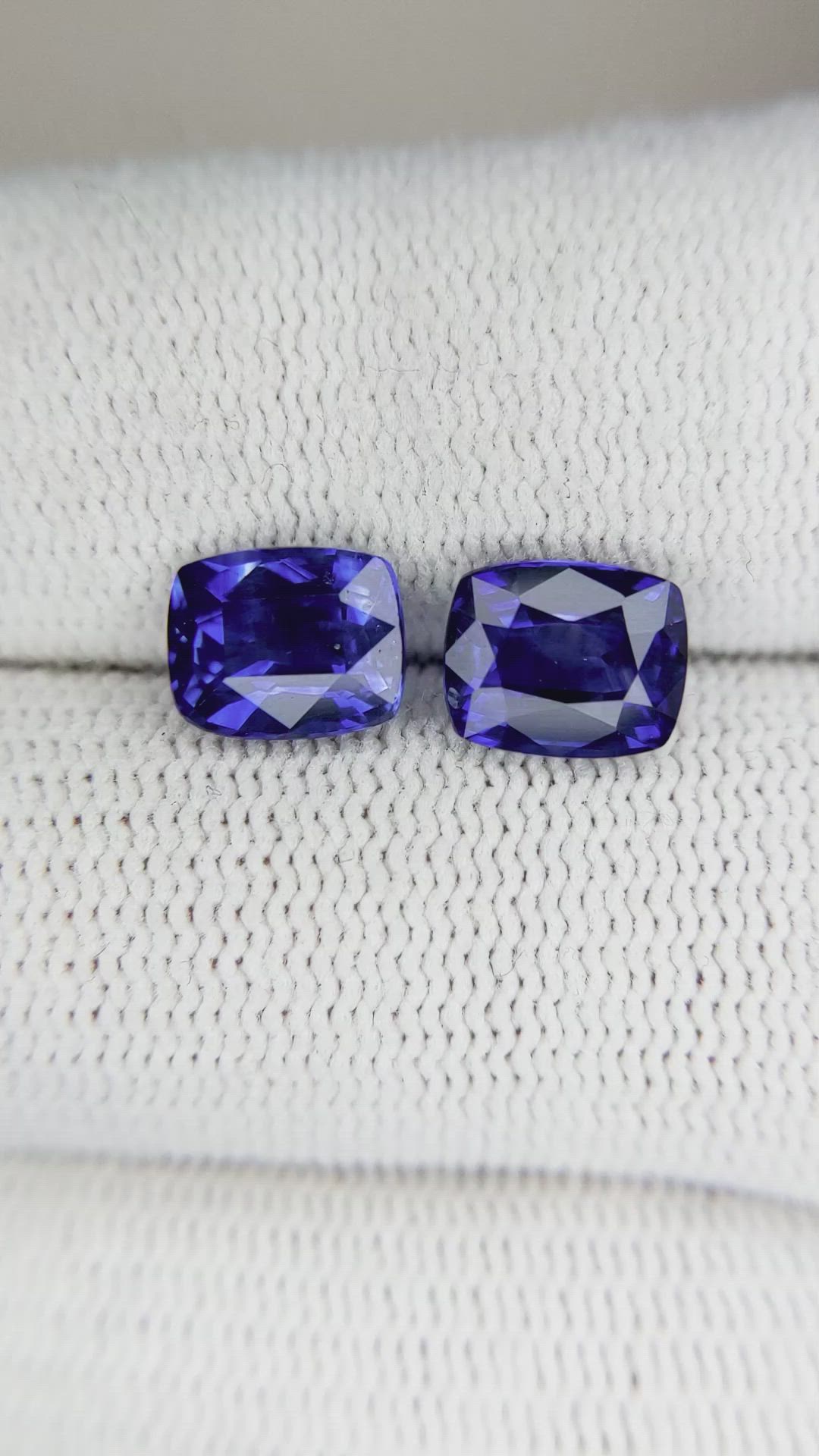3.93 Ct.Tw.Total Carat Weight Blue Sapphire Pair from Ceylon (Sri Lanka) Size Video