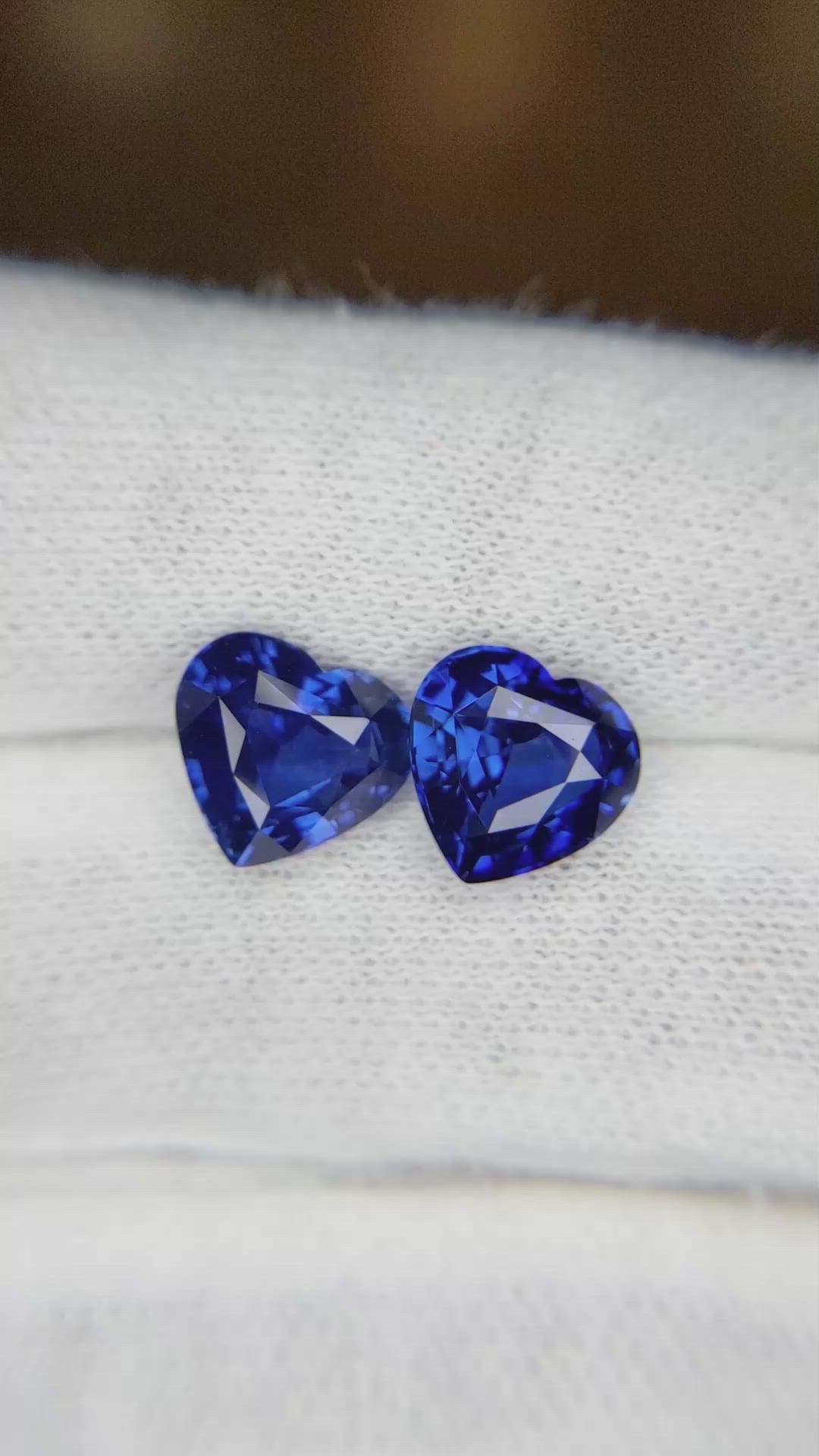 6.16 Ct.Tw.Total Carat Weight Blue Sapphire Pair from Ceylon (Sri Lanka) Size Video