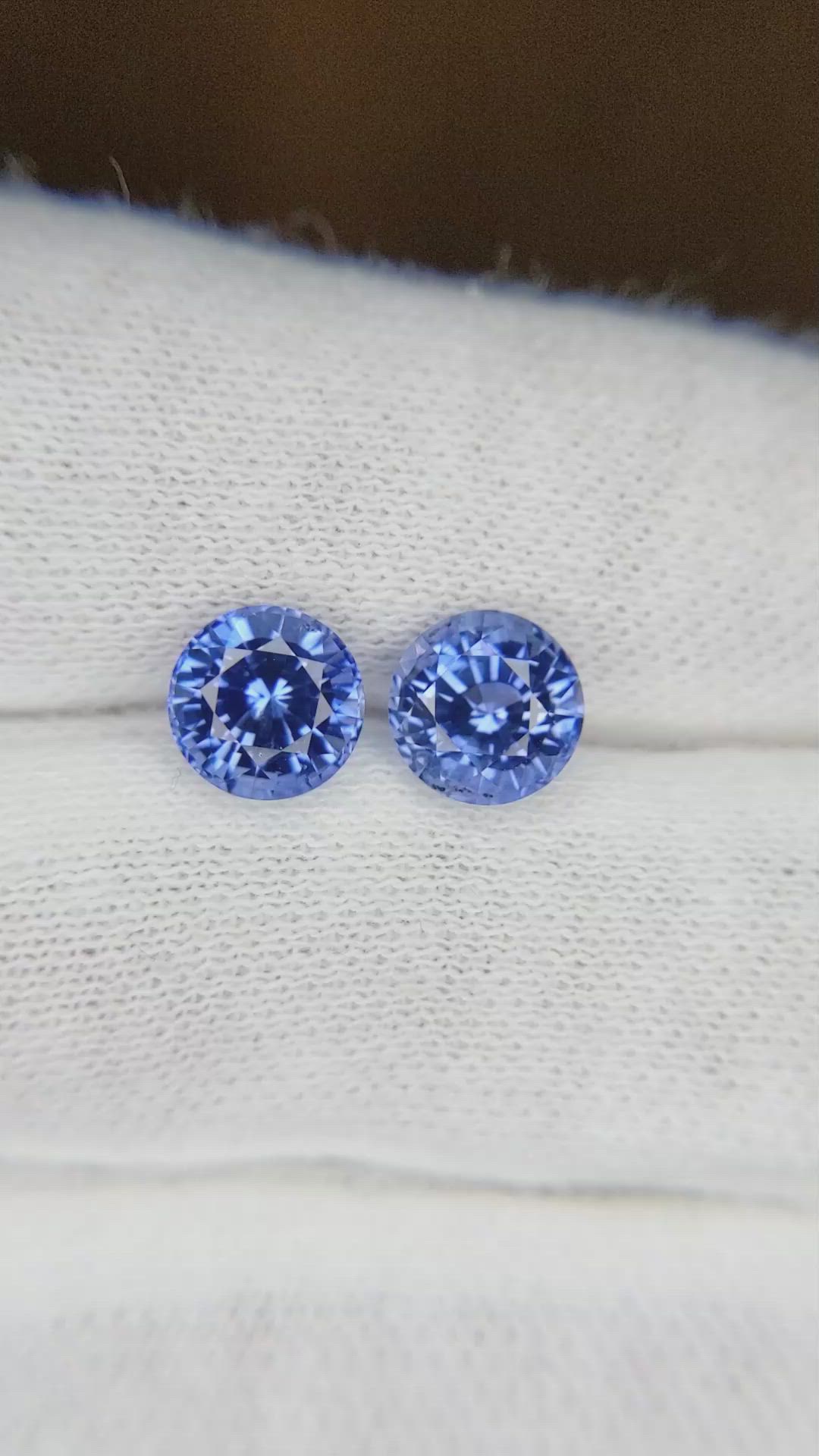 3.78 Ct.Tw.Total Carat Weight Blue Sapphire Pair from Ceylon (Sri Lanka) Size Video