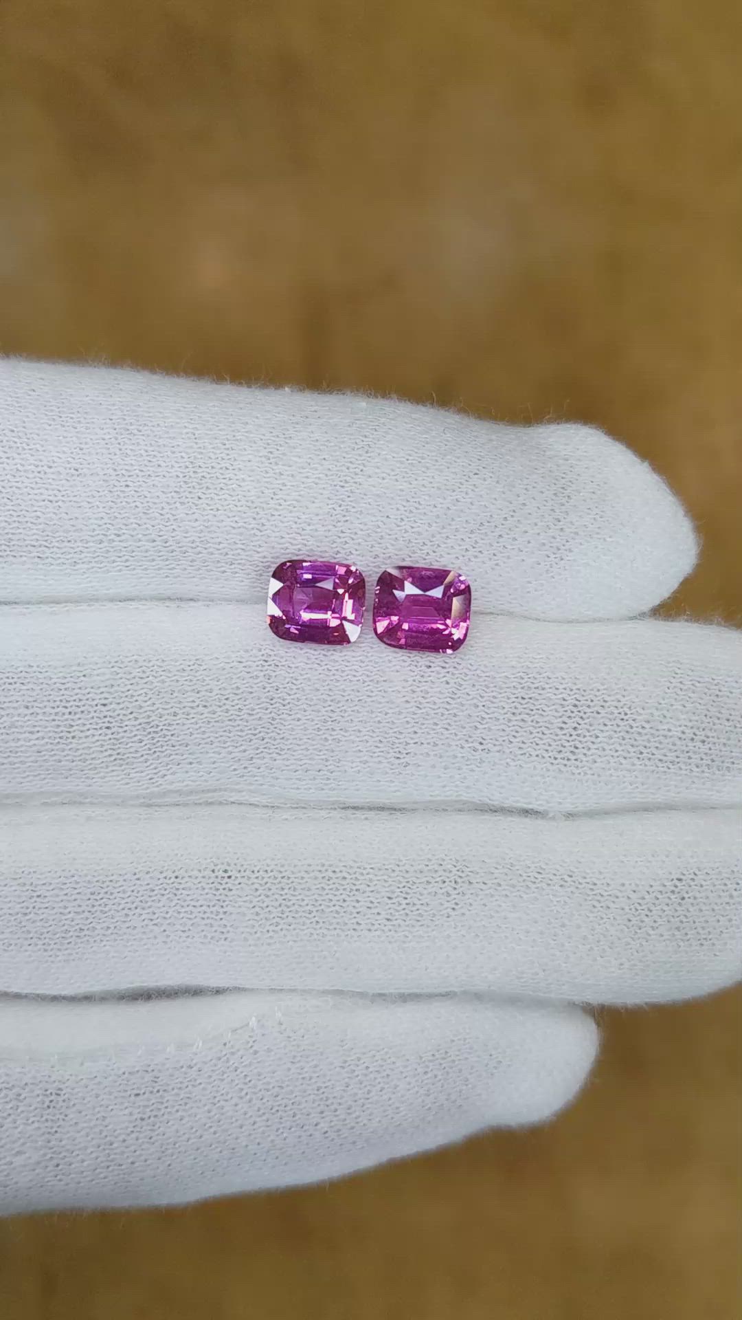 3.49 Ct.Tw.Total Carat Weight Purple Sapphire Pair from Ceylon (Sri Lanka) Size Video