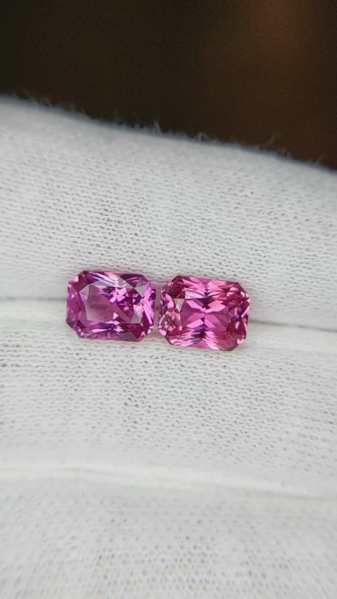 4.39 Ct.Tw.Total Carat Weight Pink Sapphire Pair from Ceylon (Sri Lanka) Size Video