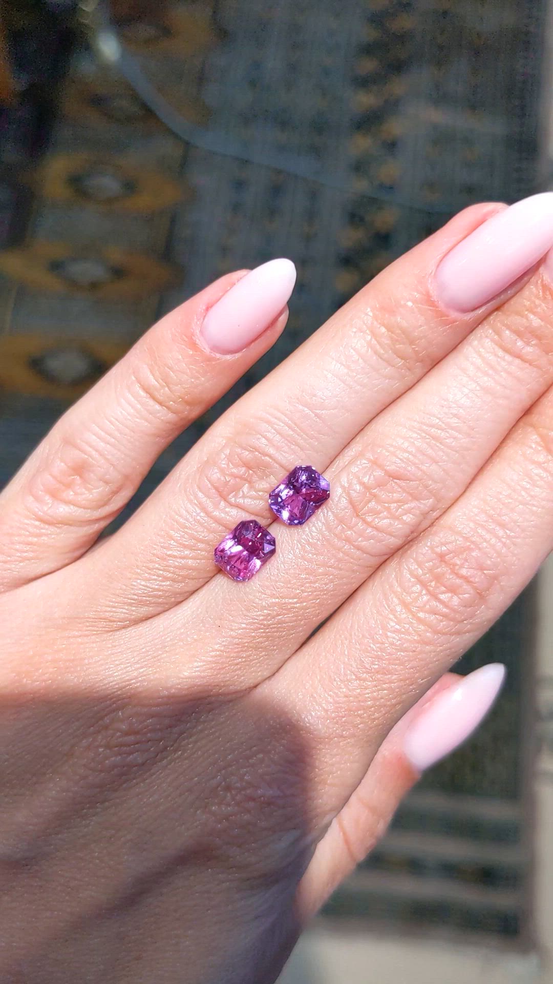4.39 Ct.Tw.Total Carat Weight Pink Sapphire Pair from Ceylon (Sri Lanka) Size Video