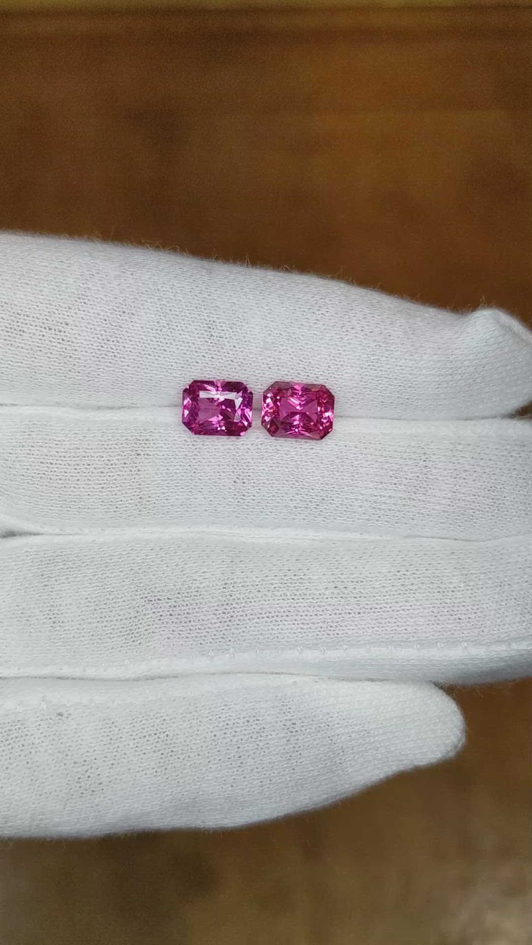 4.39 Ct.Tw.Total Carat Weight Pink Sapphire Pair from Ceylon (Sri Lanka) Size Video