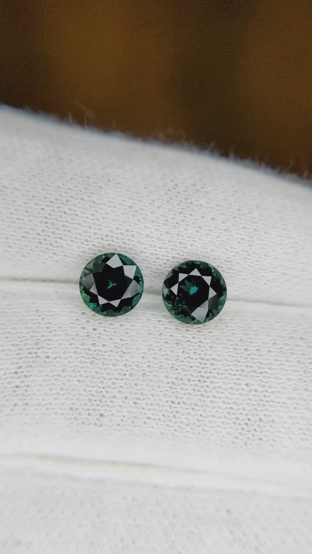 2.37 Ct.Tw.Total Carat Weight Bluish Green Sapphire Pair from Ceylon (Sri Lanka) Size Video