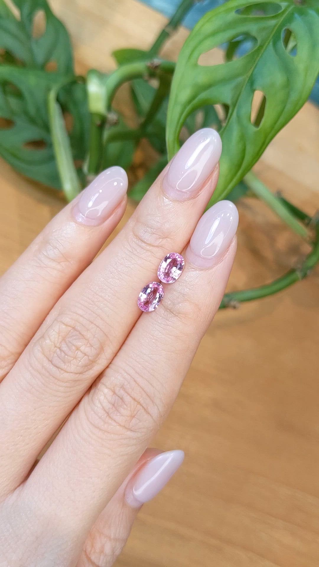 1.70 Ct.Tw.Total Carat Weight Pink Sapphire Pair from Ceylon (Sri Lanka) Size Video
