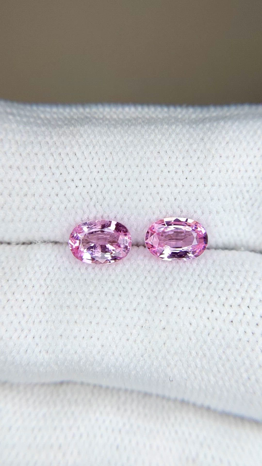 1.70 Ct.Tw.Total Carat Weight Pink Sapphire Pair from Ceylon (Sri Lanka) Size Video