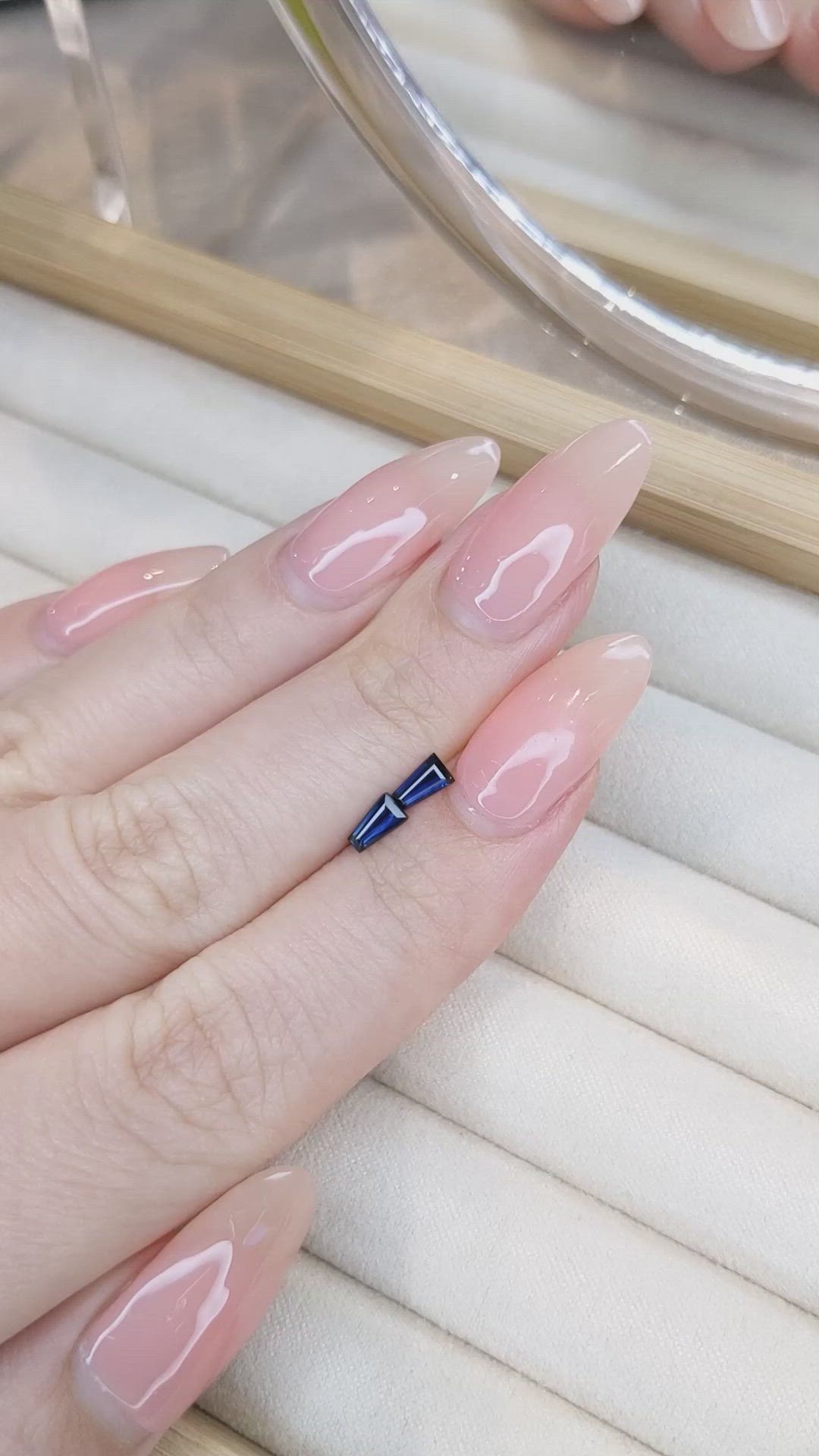 0.52&nbsp;Ct.Tw.Total Carat Weight Blue Sapphire Pair from Ceylon (Sri Lanka) Size Video