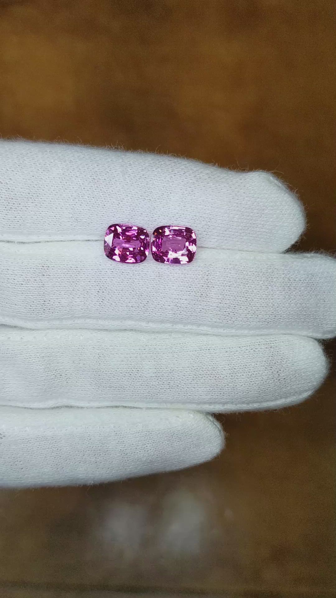 4.98&nbsp;Ct.Tw.Total Carat Weight Pink Sapphire Pair from Ceylon (Sri Lanka) Size Video