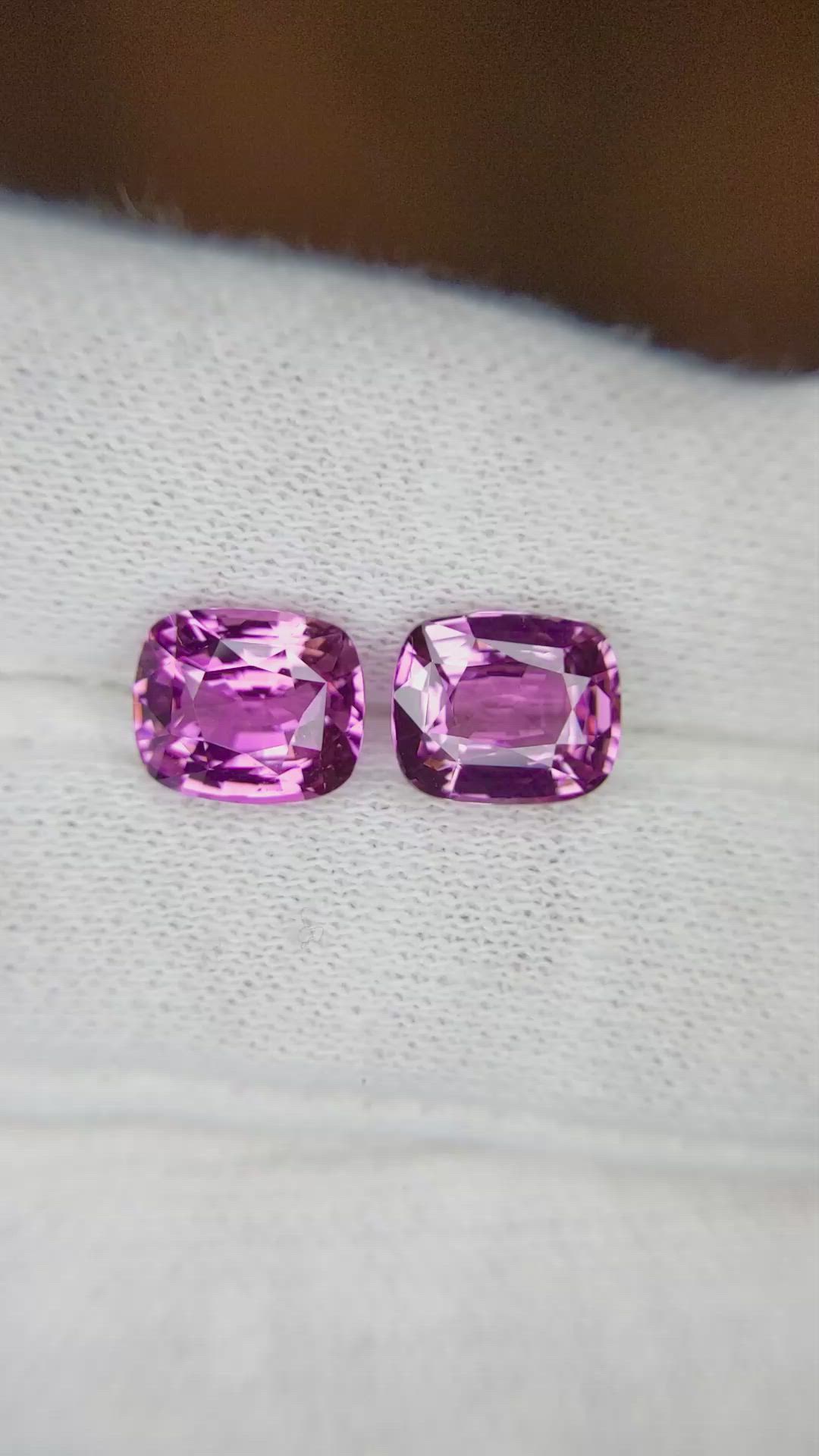 4.98&nbsp;Ct.Tw.Total Carat Weight Pink Sapphire Pair from Ceylon (Sri Lanka) Size Video