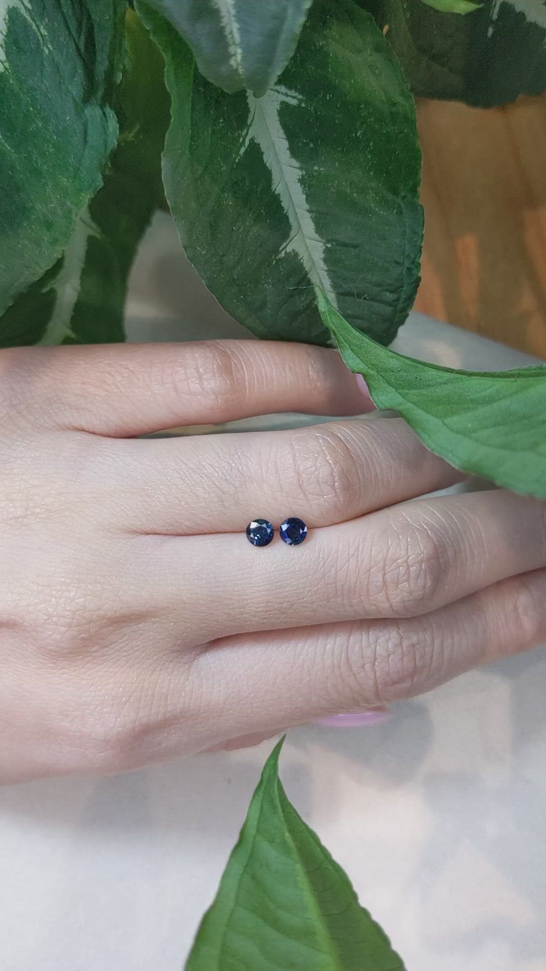 0.81&nbsp;Ct.Tw.Total Carat Weight Blue Sapphire Pair from Ceylon (Sri Lanka) Size Video